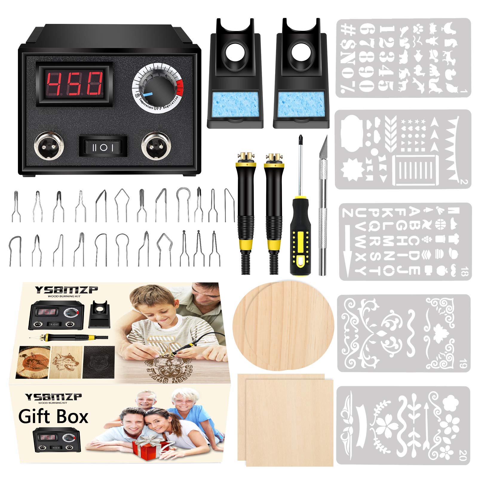 Wood Burning Kit for Beginners & Kids - Pyrography Tool Set with Interchangeable Tips - Perfect for DIY Crafts, Wood Art & Home Decor Projects (110~127V)
