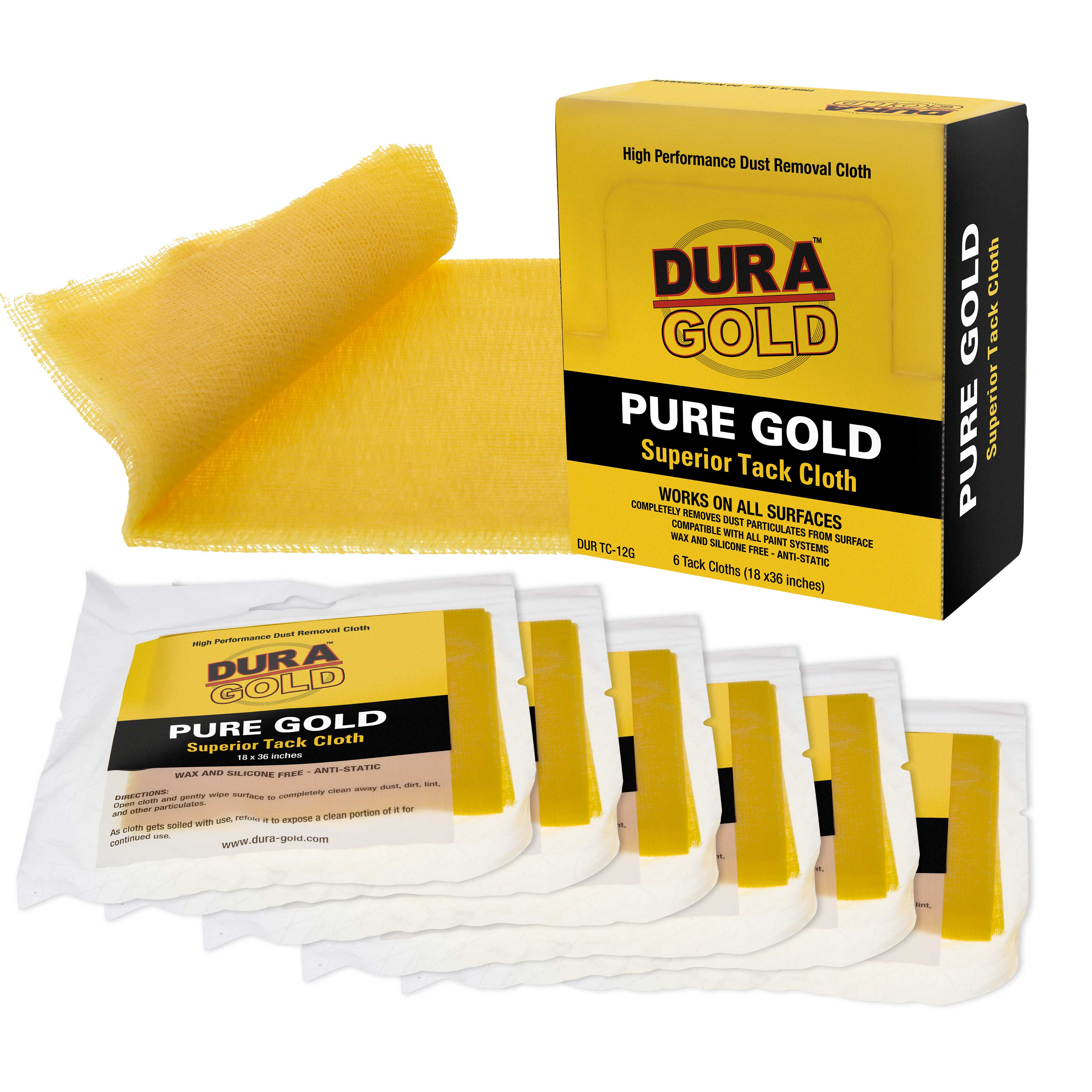 Premium Tack Cloth Pack of 6 - Woodworking & Automotive Paint Dust Remover - Tacky Towel for Autobody Painting, Wood Staining, Stain Removal - Ideal for DIY Projects, Furniture Refinishing & Car Detailing
