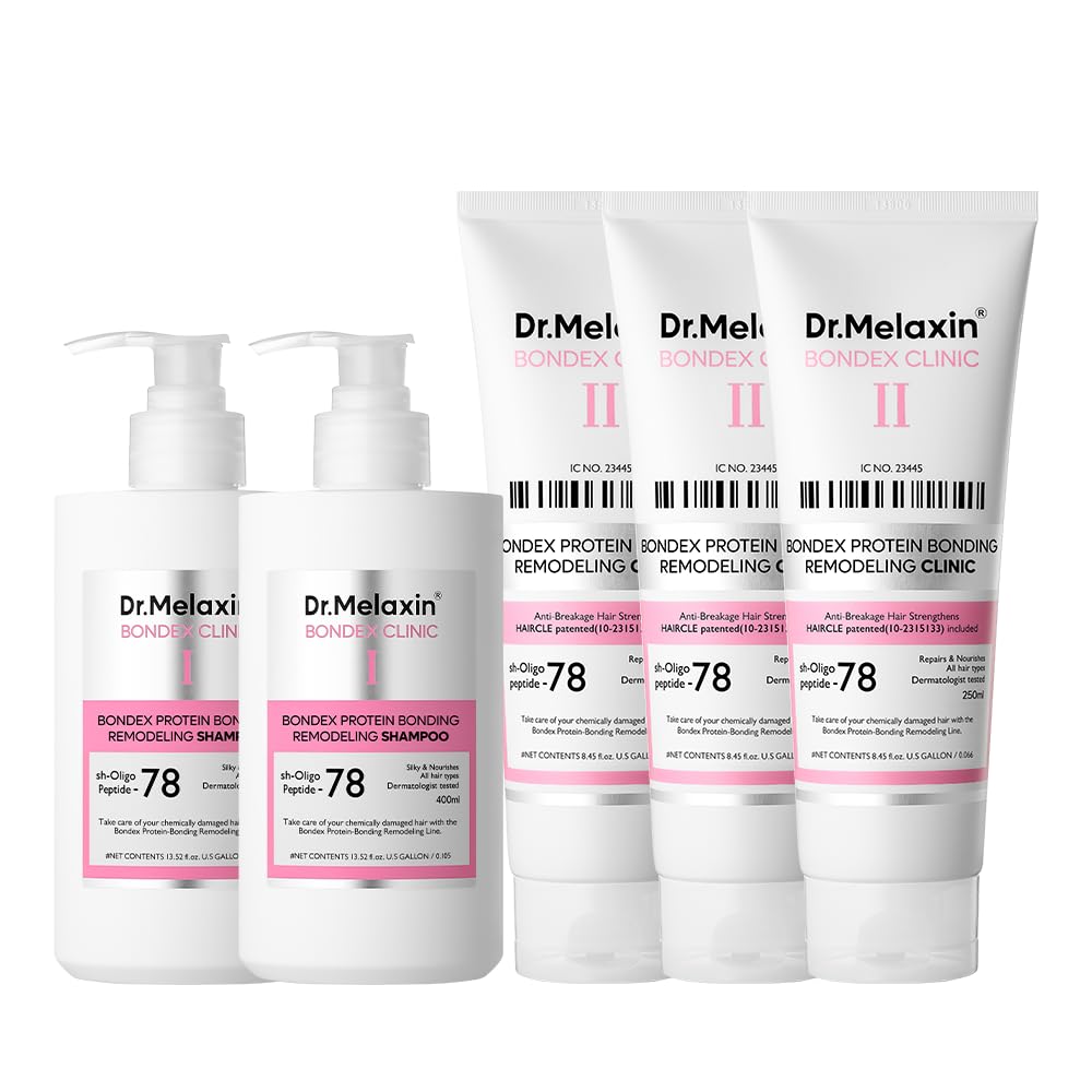 Bondex Protein Bonding Remodeling Conditioner + Shampoo Set | Keratin & Peptides Treatment for Dry Damaged Hair | Strengthening & Repairing Hair Clinic Formula | For Shiny Smooth Hair - Perfect for Salon-Quality Results at Home