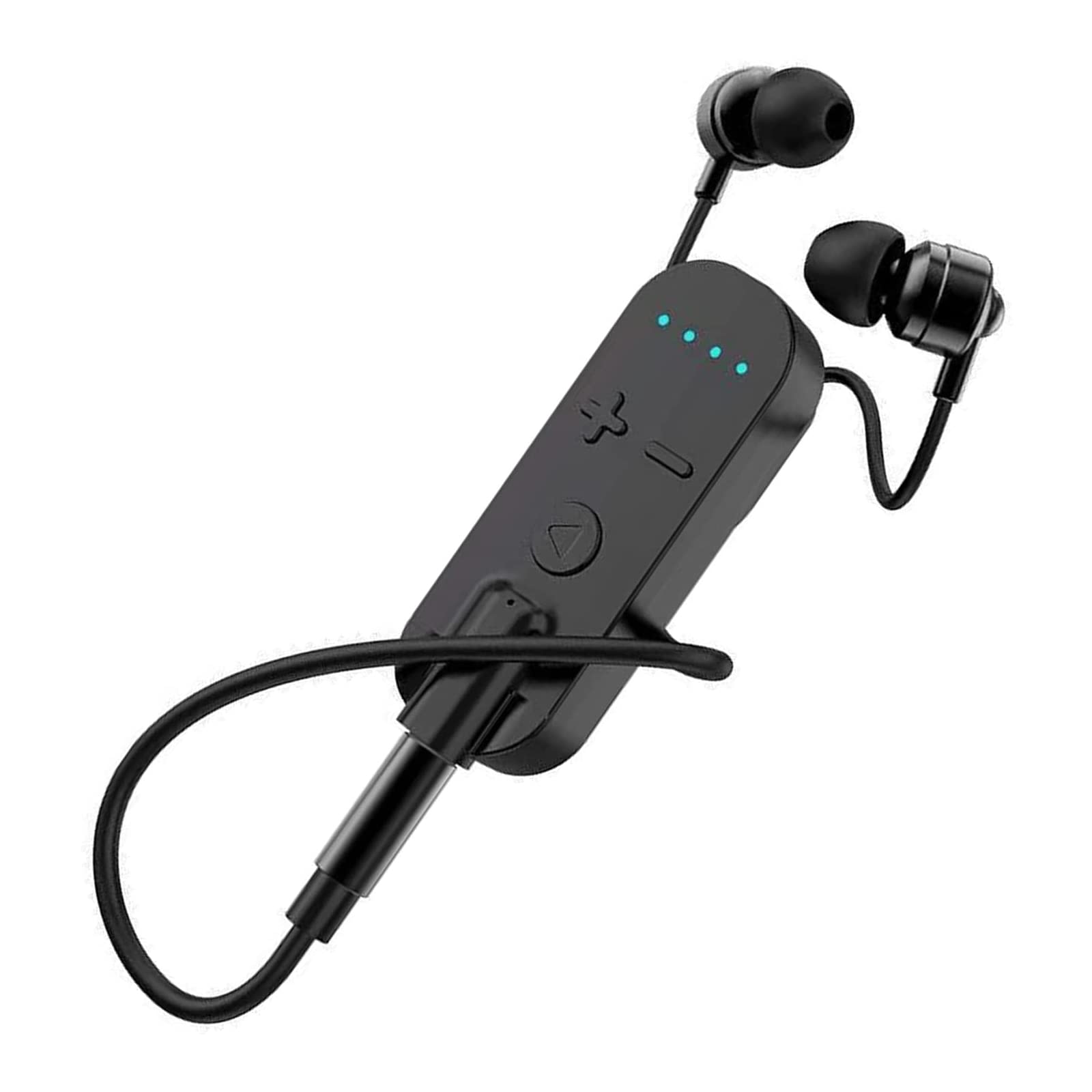 Bluetooth 5.2 Receiver Headset - Wireless Bluetooth 3.5mm Aux Audio Adapter with Clip - Portable Stereo Output for Sports Headphones, Speakers, Car & Home Audio System (Black) - Perfect for Gym, Running, Driving & Home Entertainment