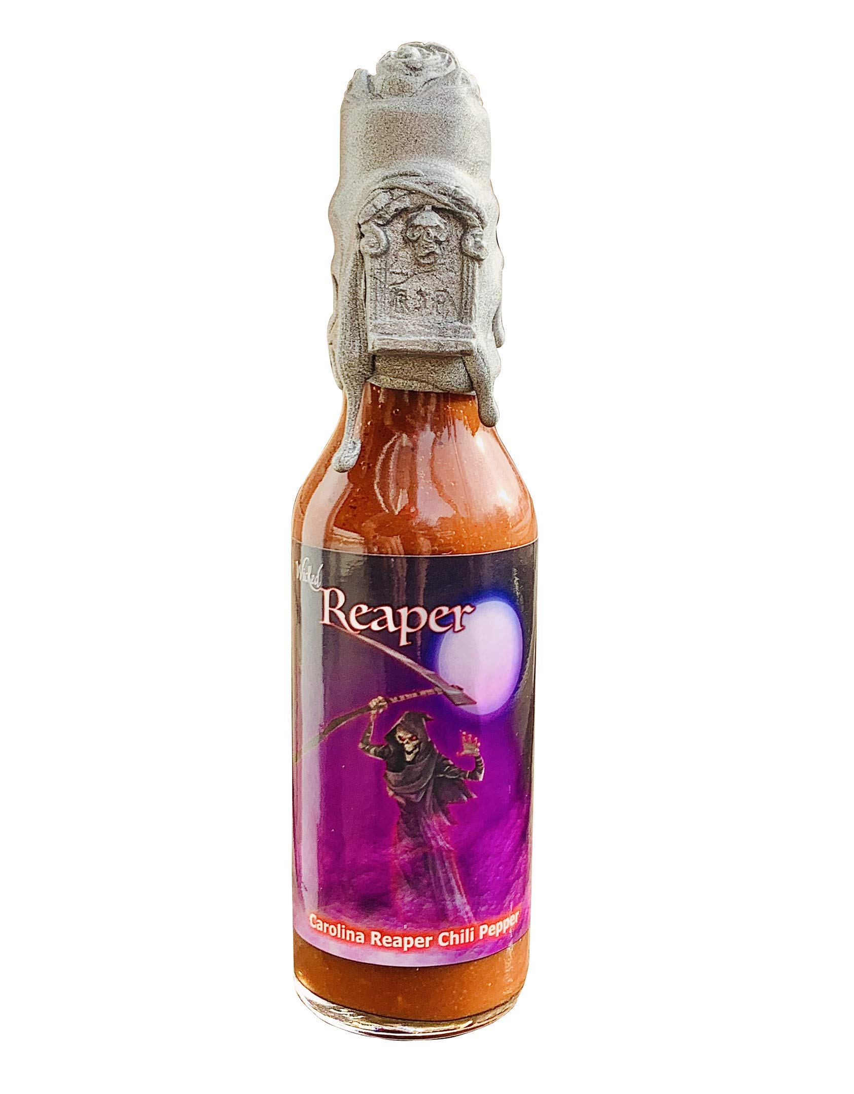 Wicked Reaper Reserve Carolina Reaper Hot Sauce - World's Hottest Chili Pepper Sauce (Silver) | Spicy Condiment for Wings, Tacos, Burgers & Cooking
