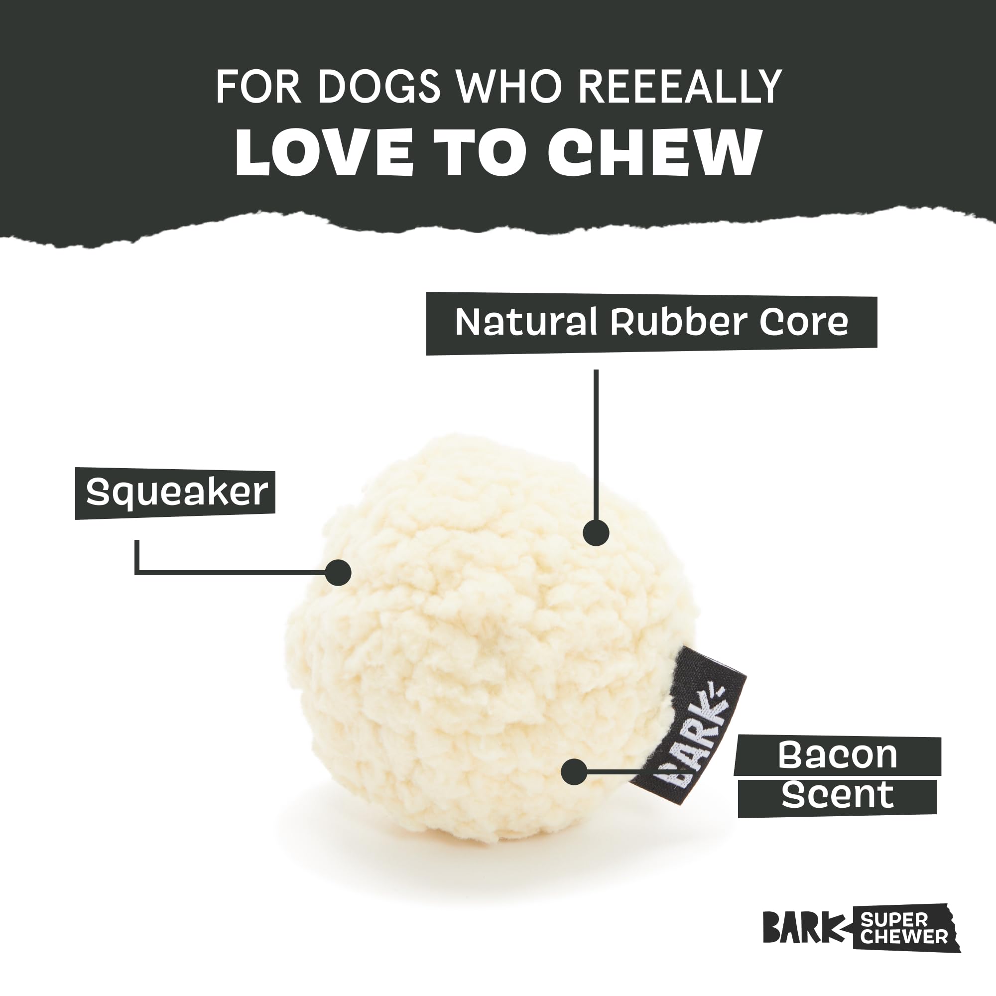 Barkbox Super Chewer Tough Dog Chew Toys for Aggressive Chewers - Durable Plush 2-in-1 Interactive Dog Toy (Potato Design, Small Size) - Perfect for Playtime, Training & Teeth Cleaning