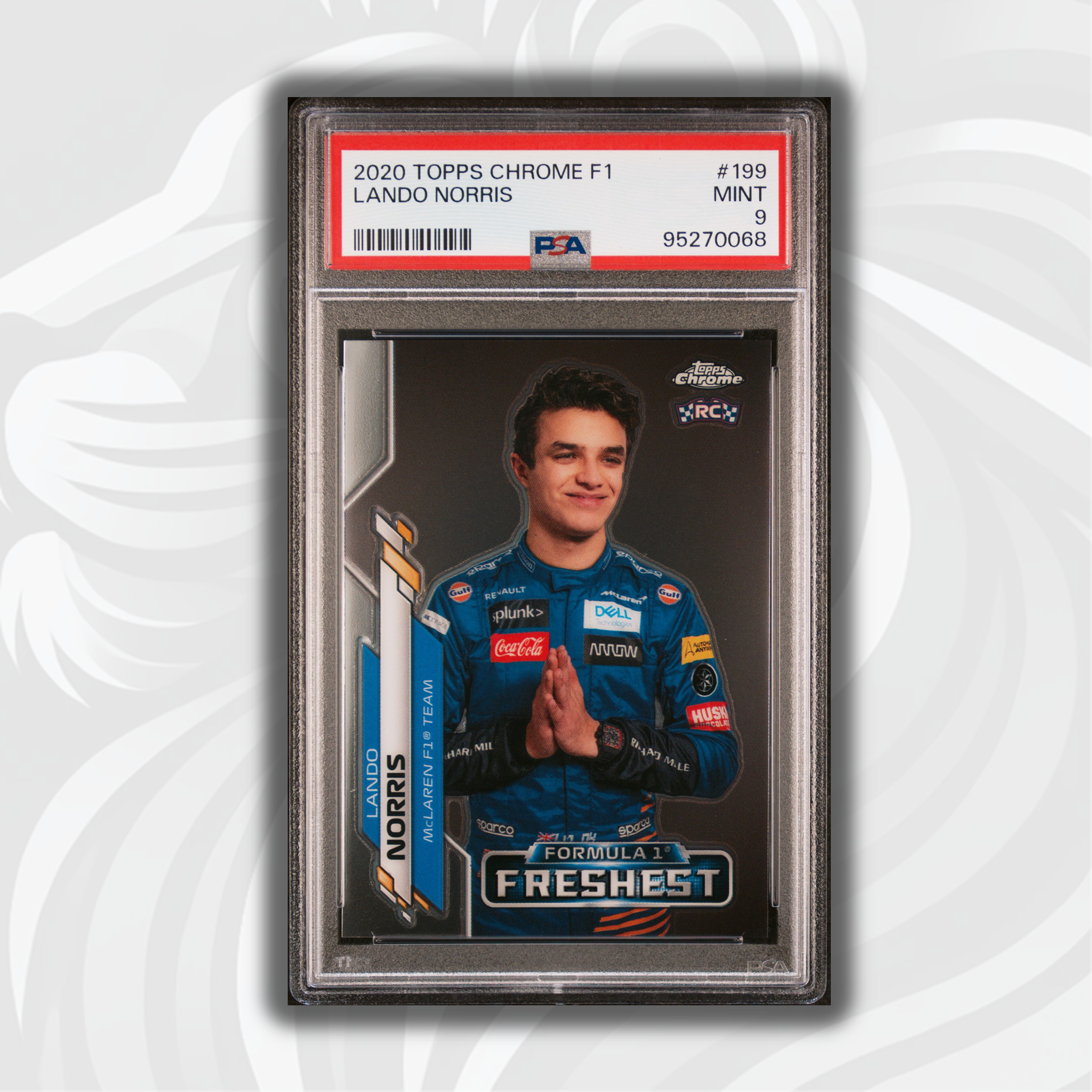 2020 Topps Chrome F1 Lando Norris #199 PSA 9 Graded Rookie Card - Perfect for F1 Collectors, Sports Memorabilia Enthusiasts & Racing Fans Display