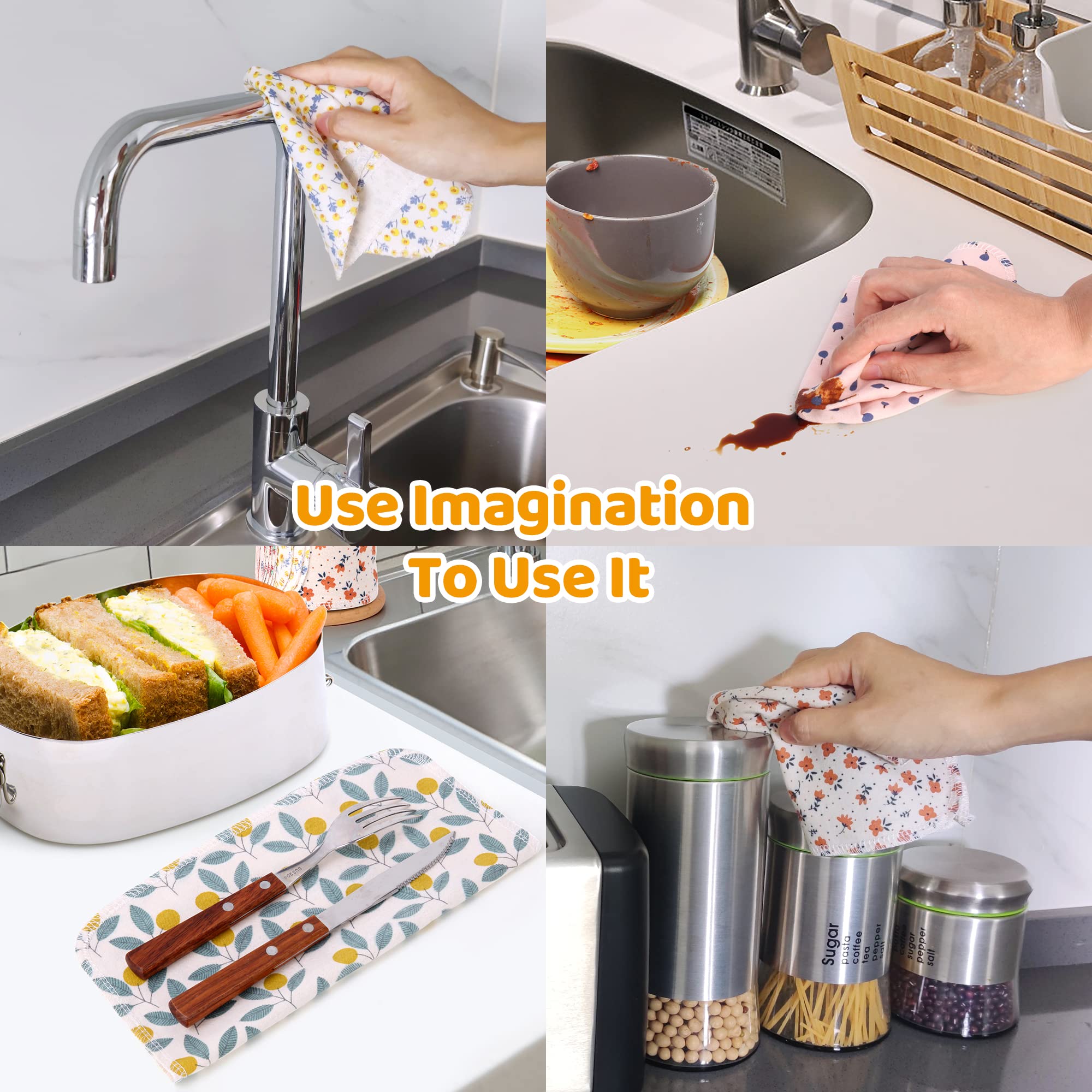 25-Pack Reusable Washable Cotton Flannel Paper Towels Roll - 10x10 Inch Super Soft & Absorbent Kitchen Towels with Cardboard Roll | Fits All Holders | Eco-Friendly Alternative for Cleaning, Spills & Household Chores