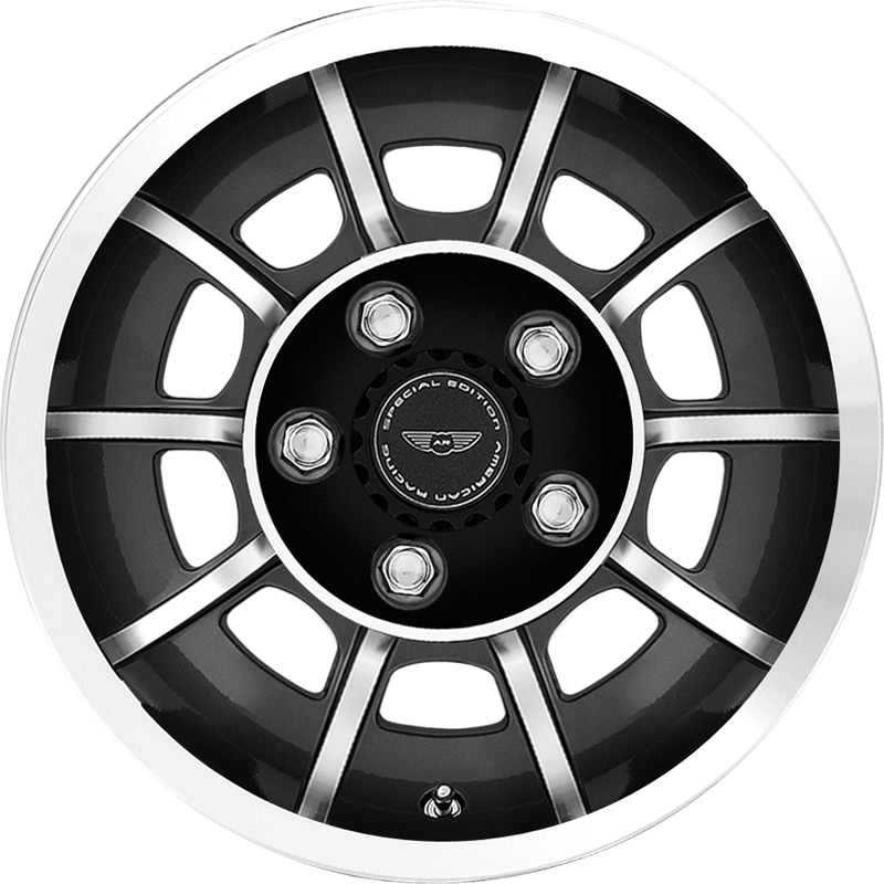 American Racing 15x7 VN47 Vector Satin Black Machined +0mm Offset Wheels - High Performance Rims for Muscle Cars, Hot Rods & Custom Builds (Street & Track Use)