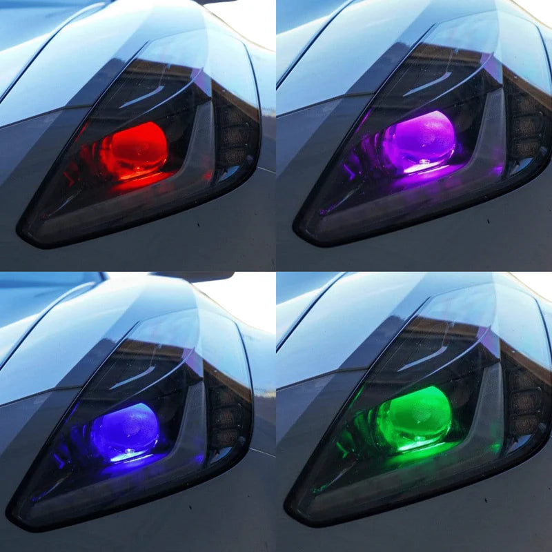 Multicolor Demon Eyes LED Lights - Dual Intensity RGBW with Remote Control for Cars, Motorcycles & Gaming Setups