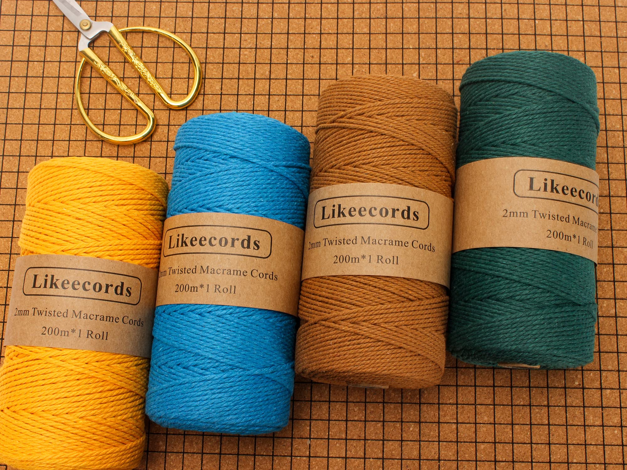 Natural White Cotton Macrame Cord 2mm x 219 Yards - Premium Cotton Twine String for DIY Crafts, Knitting, Plant Hangers, Wall Hangings - Perfect for Home Decor, Christmas, Wedding, Boho & Macrame Projects