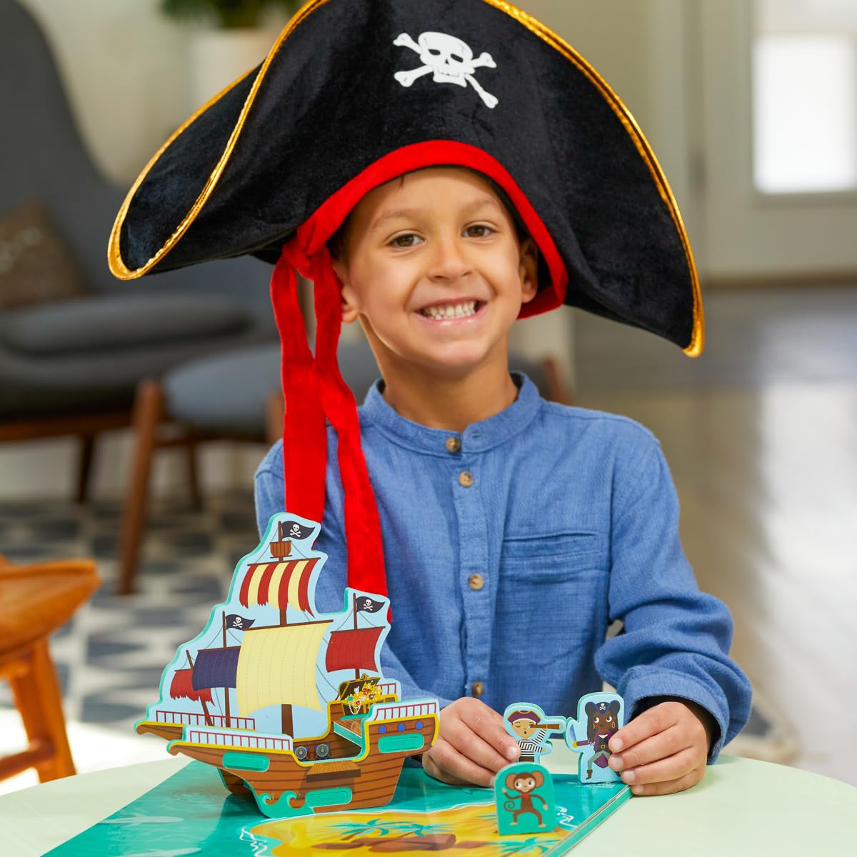 STORYTIME TOYS Pirate Ship Play Puzzle - Wooden Educational Toy for Kids Ages 3-6 | Interactive Learning Game for Preschoolers | Perfect for Imaginative Play, Birthday Gifts & Classroom Activities