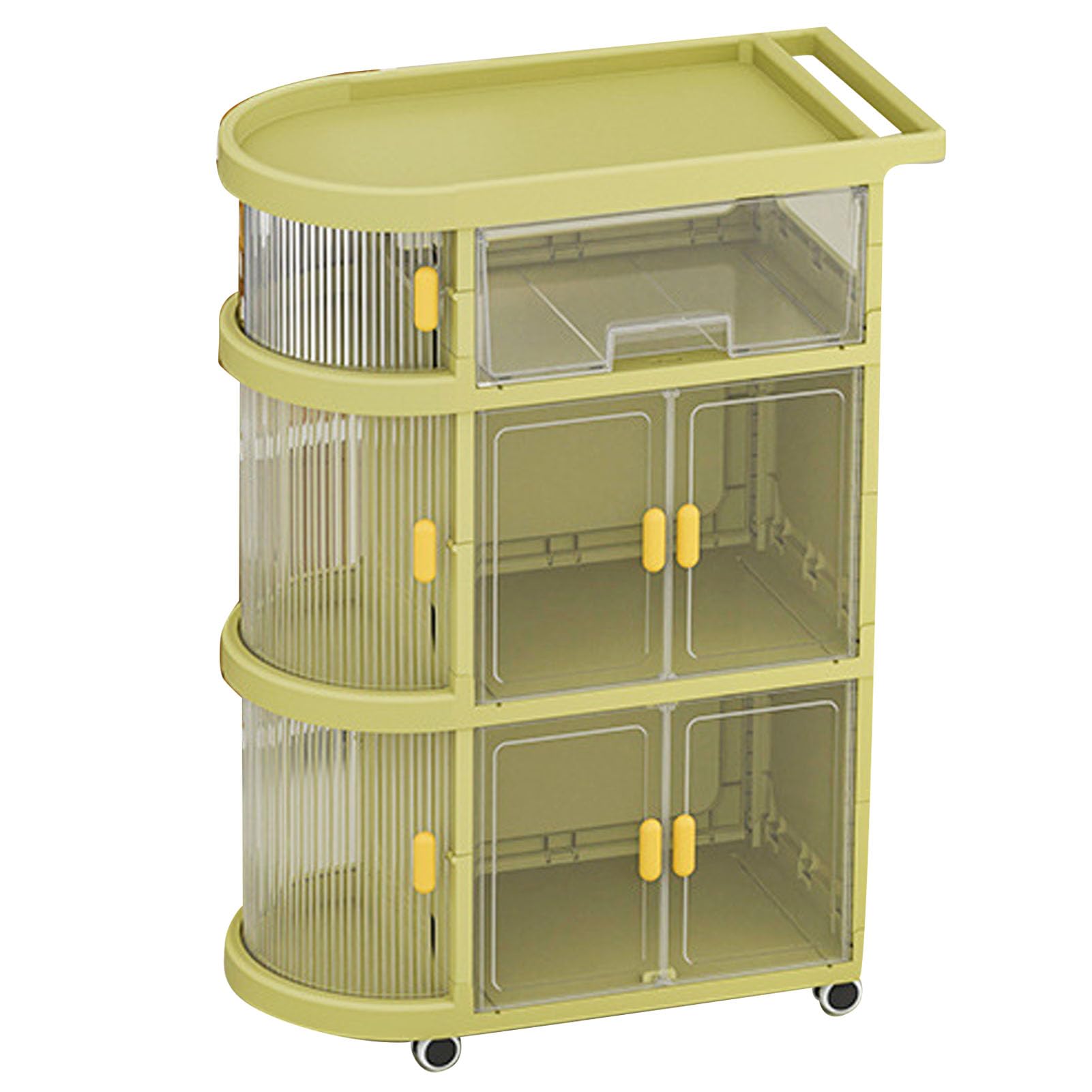 4-Tier Baby Diaper Cart - Space-Saving PP Storage Organizer for Nursery, Bedroom & Baby Essentials (Green) - Perfect for Diapers, Wipes, Toys & Baby Care Items