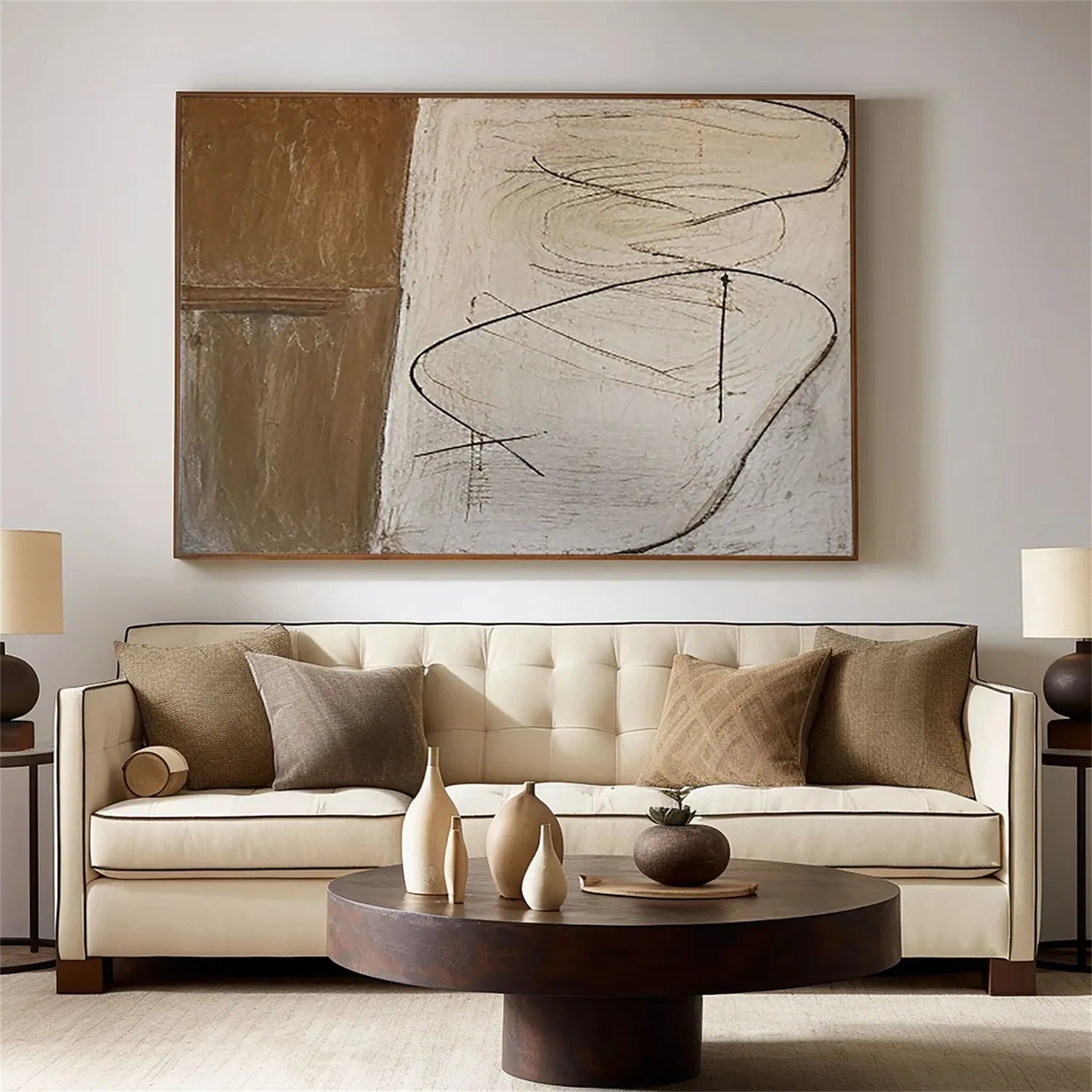 Abstract Painting #AB 177 - Modern Wall Art for Living Room, Bedroom & Office Decor - Handmade Canvas Artwork