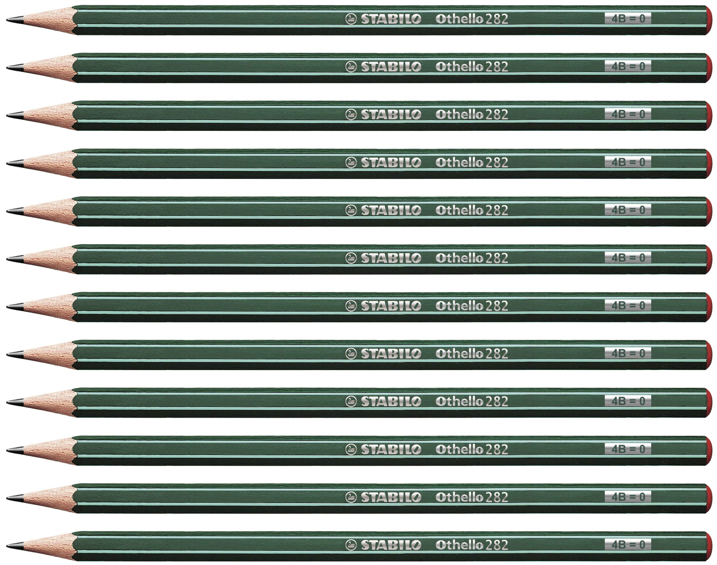 Stabilo Othello Graphite Pencils - 12 Pack, 4B Soft Lead for Sketching & Drawing - Perfect for Artists, Students & Professionals