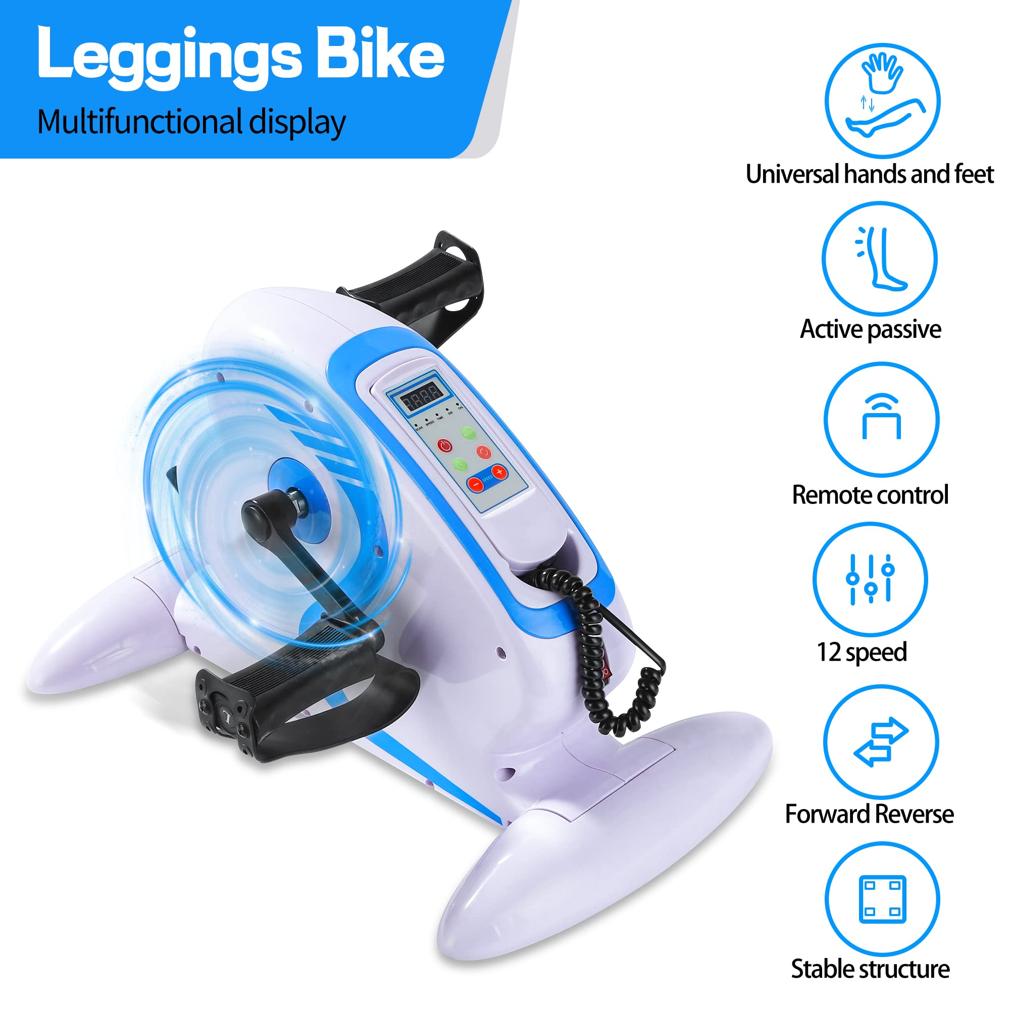Electric Pedal Exerciser Bike - Motorized Physical Therapy Equipment for Legs, Knees & Feet Recovery | Portable Pedal Exerciser for Home Workouts & Assisted Rehabilitation | Ideal for Seniors, Post-Surgery & Mobility Therapy
