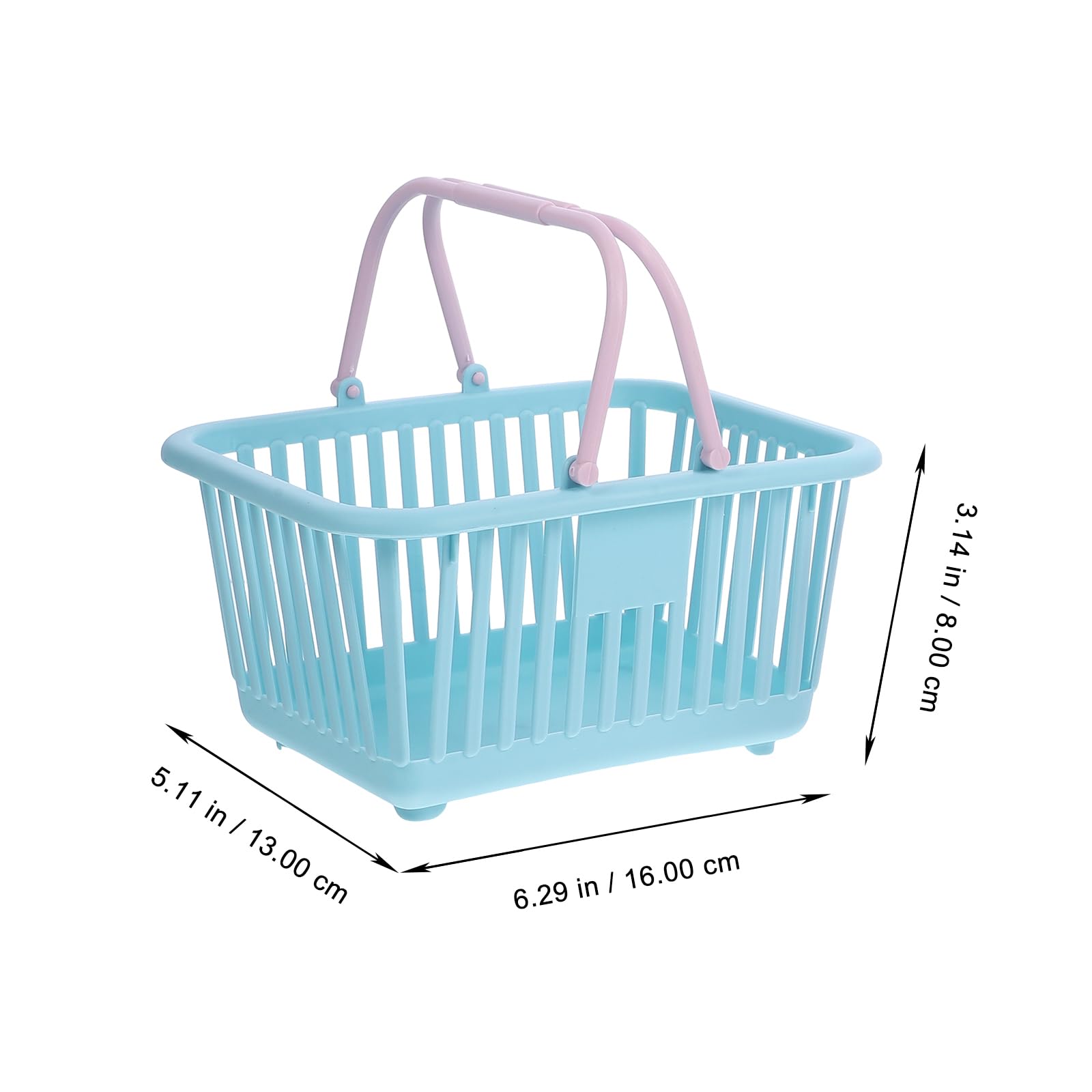 Cabilock 2-Piece Mini Toy Grocery Baskets Set - Dollhouse Accessories, Pretend Play Shopping Cart, Kids Storage Organizer - Perfect for Role Play, Toy Kitchen, and Playroom Organization