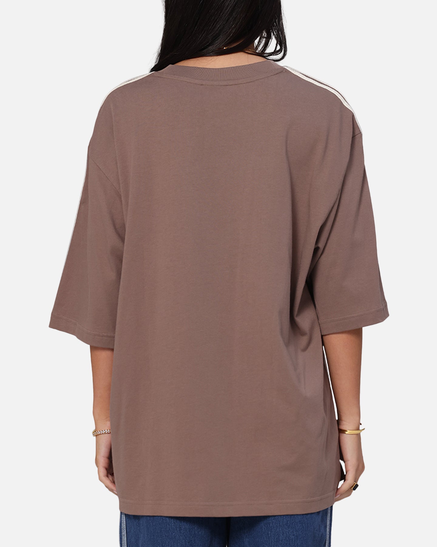 Adidas Oversized T-Shirt for Men - Soft Cotton Brown Casual Tee - Perfect for Streetwear, Gym & Everyday Comfort