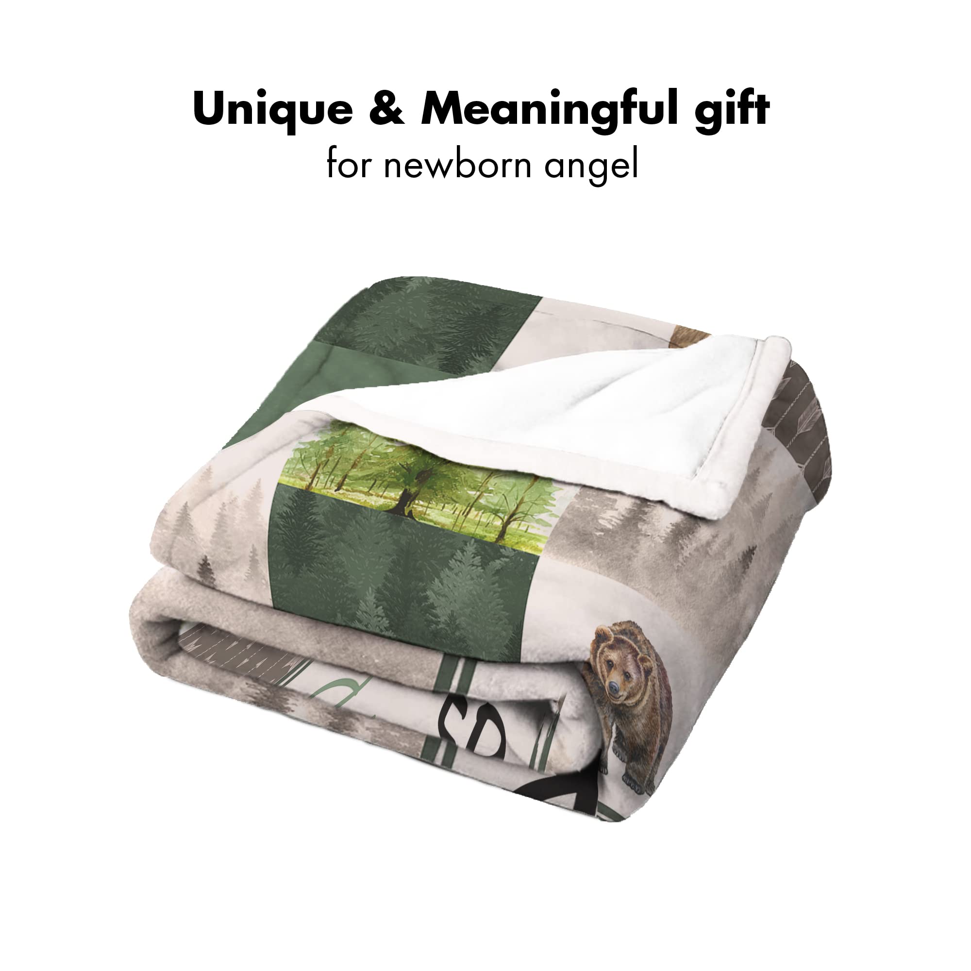 Personalized Woodland Fleece Blanket with Name - Custom Safari Theme Nursery Blanket for Toddlers & Kids | Cozy Baby Shower Gift, Nursery Decor, and Snuggly Swaddle Blanket