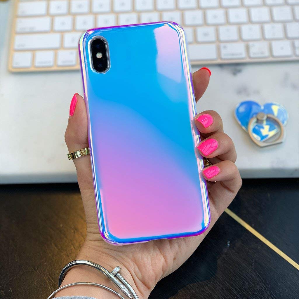 Velvet Caviar iPhone Xs Max Case - Iridescent Holographic Color Changing Reflective Phone Cover for Women & Men (Nebula) | Trendy Protective Case for Everyday Use, Parties & Night Out