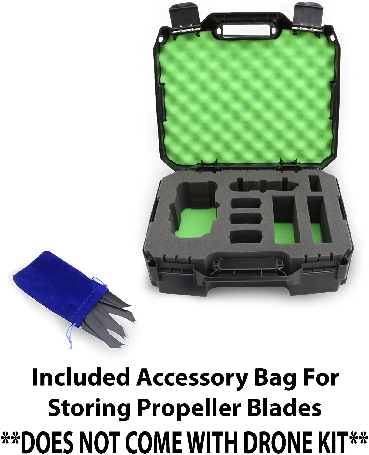 CASEMATIX Rugged Hard Case for DJI Mavic Pro 2 & Mavic 2 Zoom Drones - Protective Storage with Green Foam Interior (Case Only) - Perfect for Travel, Outdoor Adventures & Drone Accessories Protection