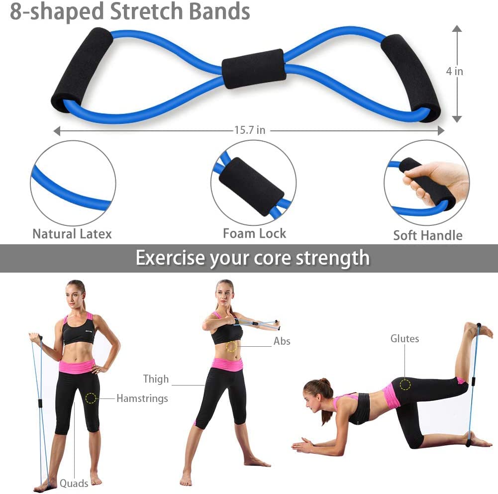 10-in-1 Ab Roller Wheel Kit with Resistance Bands, Knee Mat, Jump Rope & Push-Up Bar - Core Strength & Abdominal Workout Equipment for Home Gym - Perfect for Men & Women Training, Yoga, and Full-Body Fitness