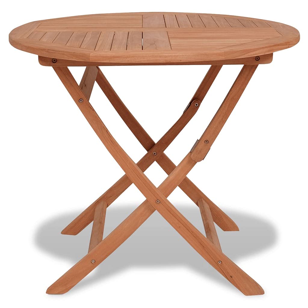 CHARMMA Folding Patio Table 33.5x30 Inches - Solid Teak Wood Outdoor Dining Table (12.2KG) - Perfect for Garden, Balcony, and Backyard BBQs