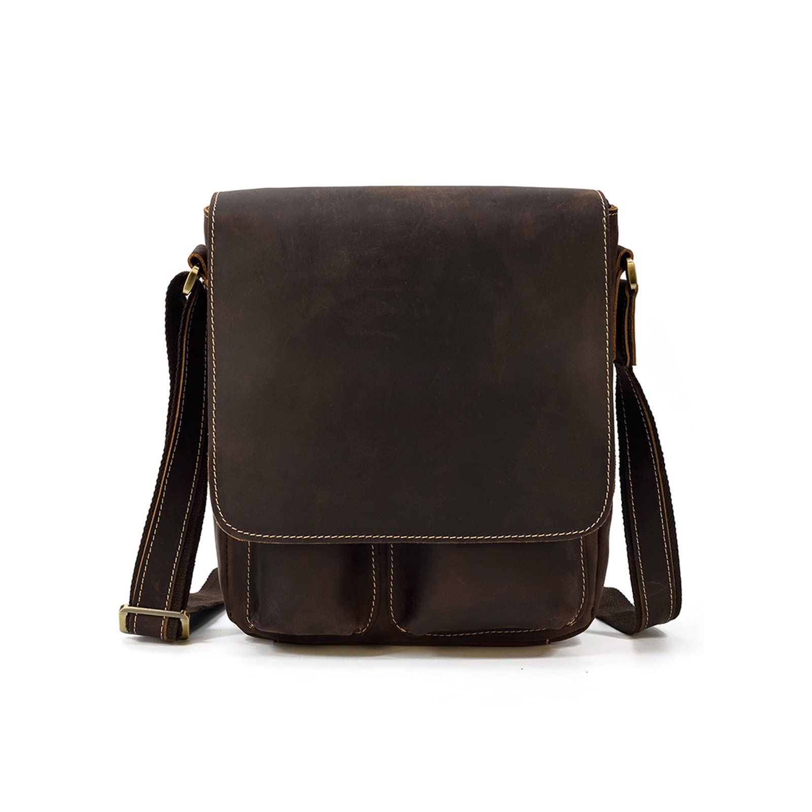 Vintage Leather Messenger Bag for Men & Women - Handmade Crossbody Shoulder Bag - Perfect Gift for Him or Her (Brown) - Ideal for Work, Travel & Everyday Use