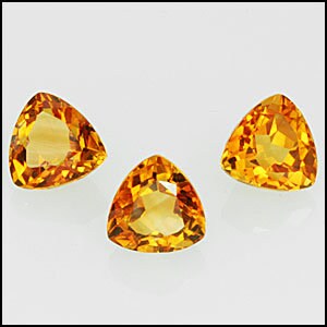 Natural Brazilian Citrine Loose Stones - 4mm, 5mm, 6mm, or 7mm Trillion Cut | VVS Eye Clean Quality | November Birthstone | Wholesale for Jewelry Making & Gemstone Collections
