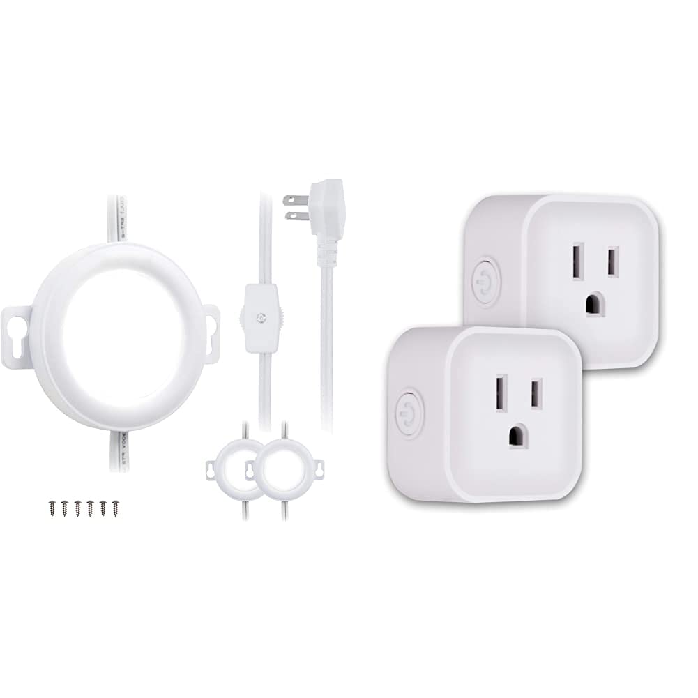 UltraPro Basic LED Puck Lights, 3 Pack - Under Cabinet Lighting for Kitchen, Closet & Shelf