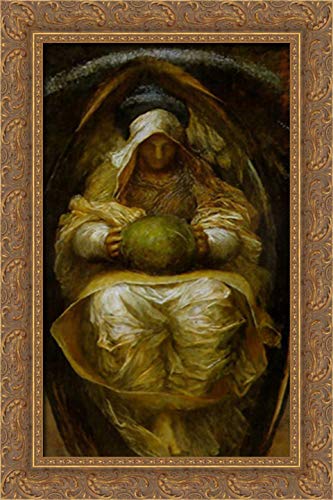 George Frederick Watts 'The Recording Angel' 16x24 Gold Ornate Wood Framed Canvas Art - Perfect for Living Room Wall Decor & Home Office Inspiration