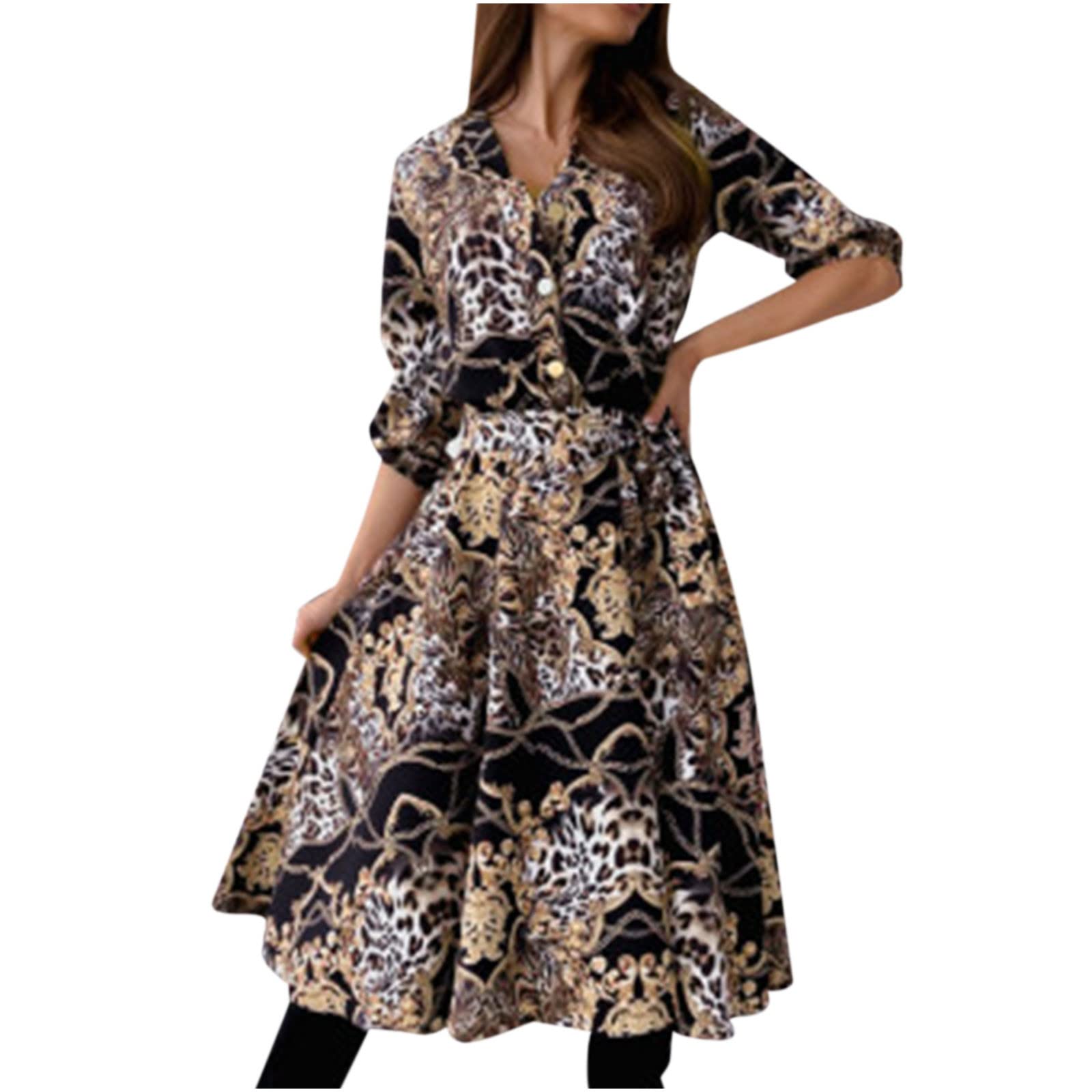 Women's Casual Wrap Long Sleeve V-Neck Dress #20 - Perfect for Work, Date Night & Special Occasions
