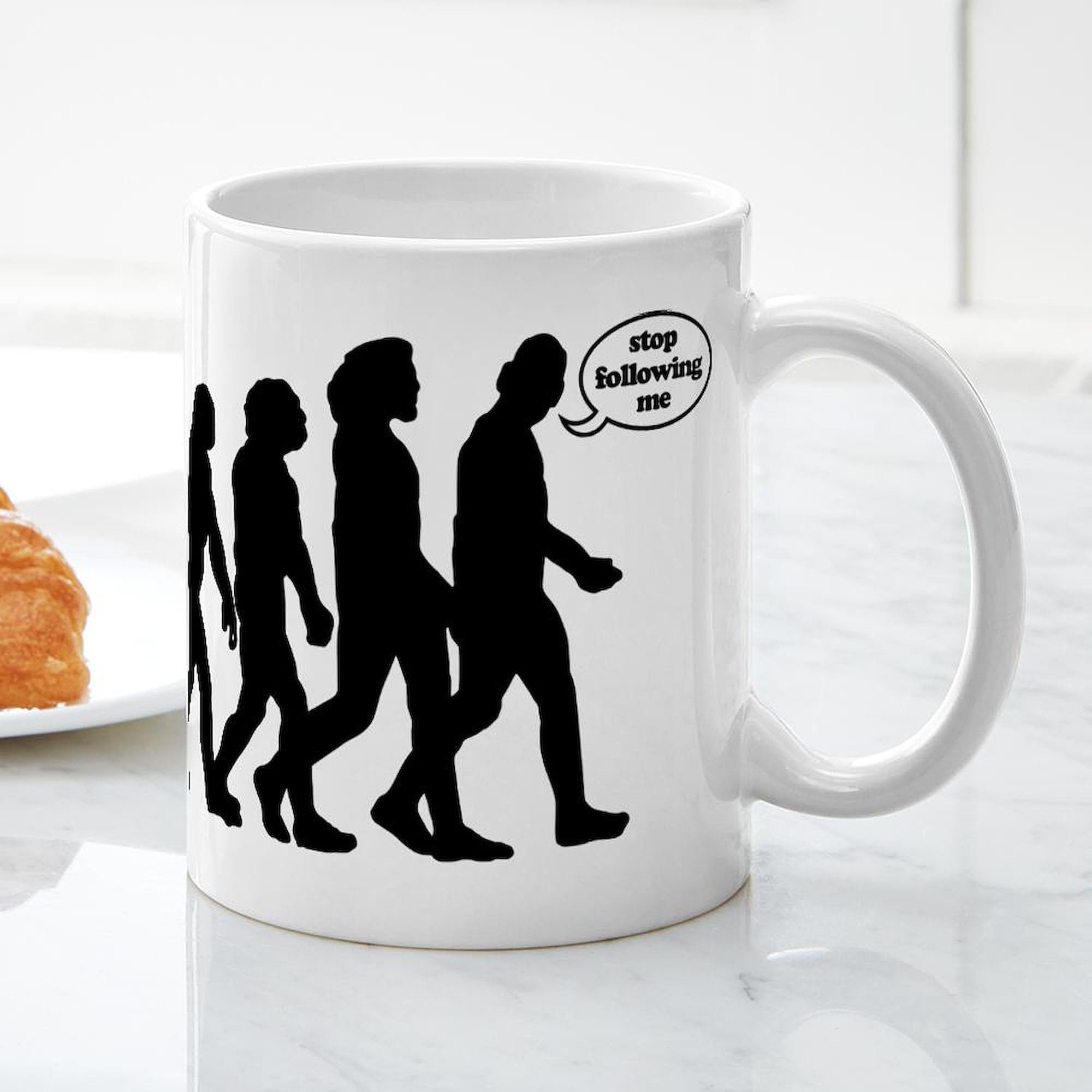 Stop Following Me 11 oz Ceramic Coffee Mug (325ml) - Funny Novelty Gift for Office, Home & Coffee Lovers - Perfect for Tea, Hot Chocolate & Morning Brews