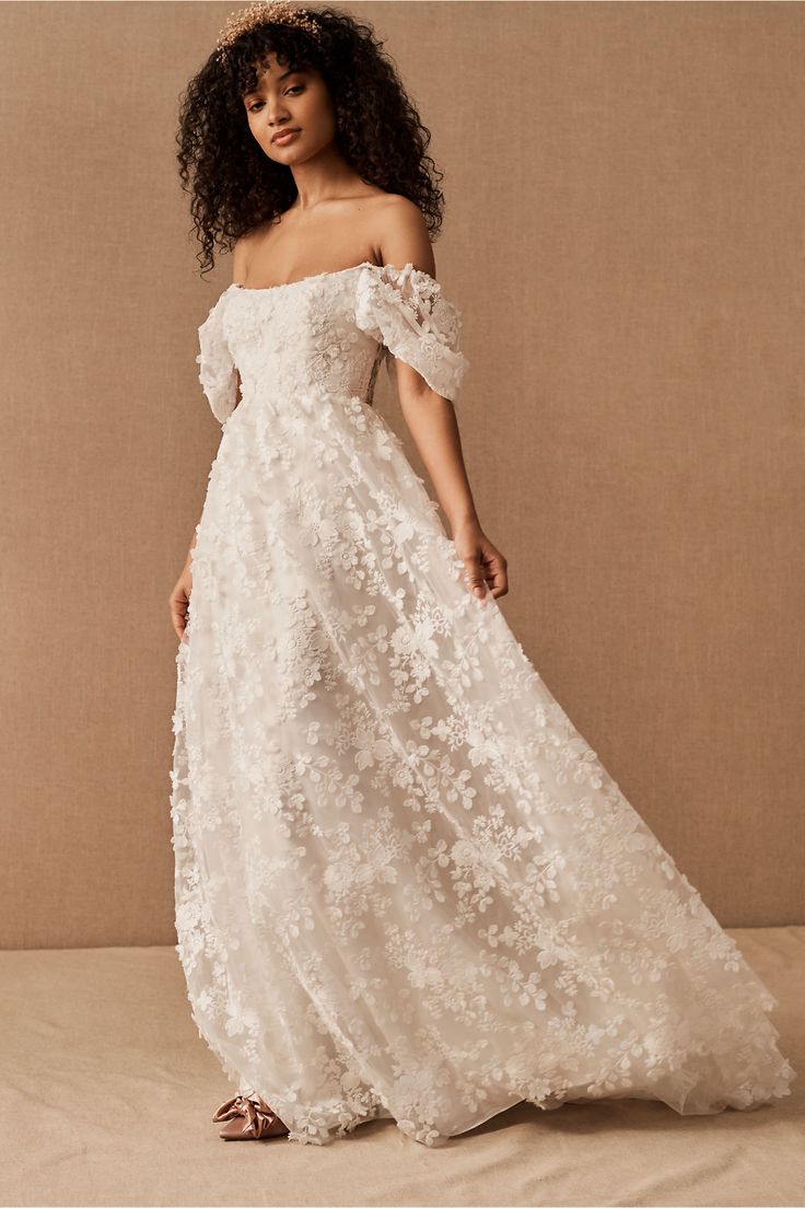 BHLDN Willowby Lilia Gown - Elegant Wedding Dress with Lace Details for Bridesmaids & Formal Events | Perfect for Beach Weddings & Evening Galas