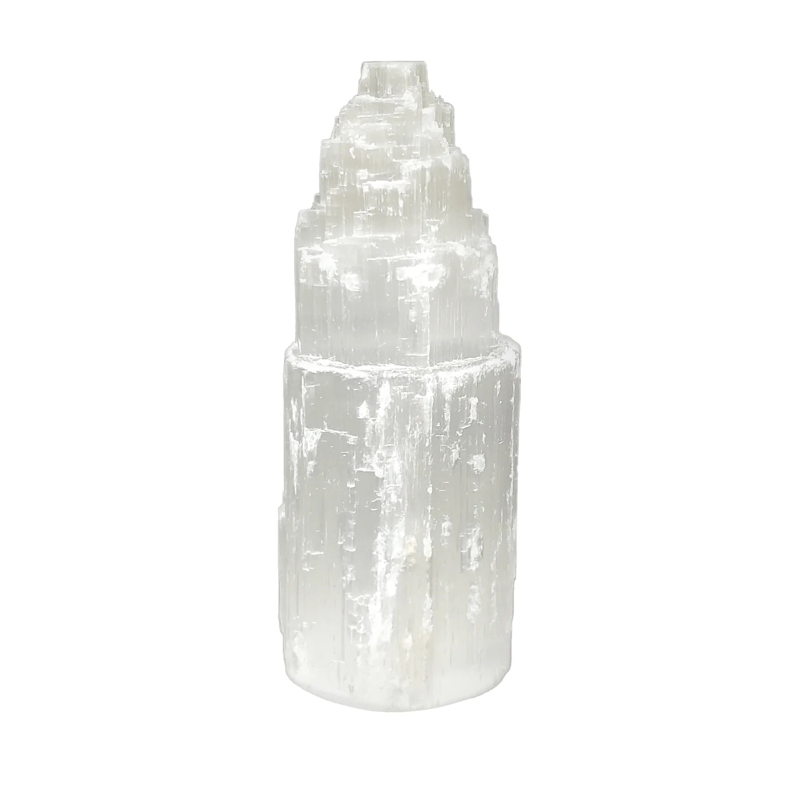 Natural Self Standing Selenite Crystal Pagoda Tower - Energy Cleansing & Healing Stone for Meditation, Chakra Alignment - Spiritual Home Decor & Protection Crystal (12
