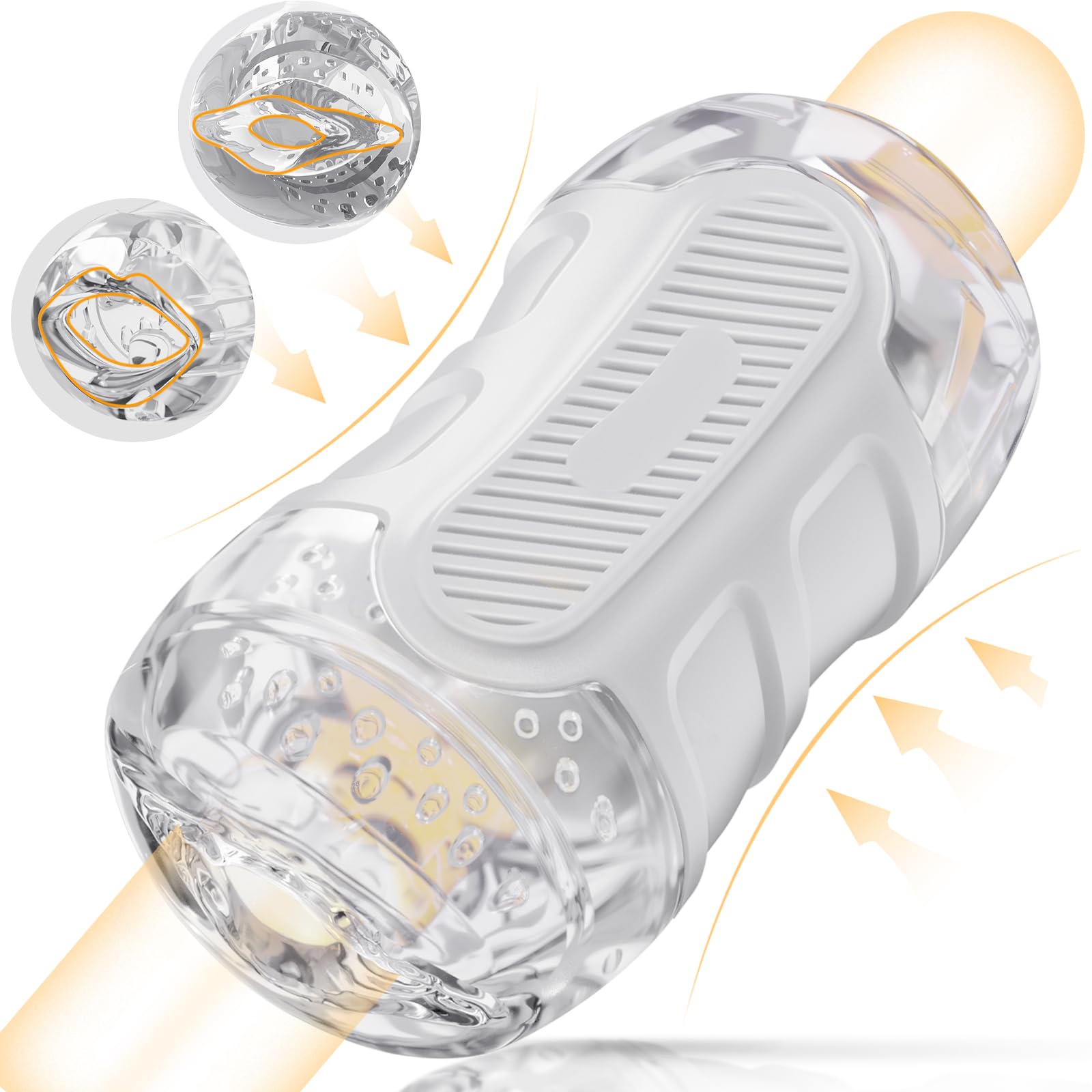 Realistic Male Masturbator - Dual Channel Pocket Pussy Stroker with Textured Vagina & Lips | Open-Ended Penis Sleeve for Solo Play & Couples Fun | Discreet Handheld Sex Toy for Men's Pleasure | Perfect for Travel, Spicing Up Relationships & Private Moments