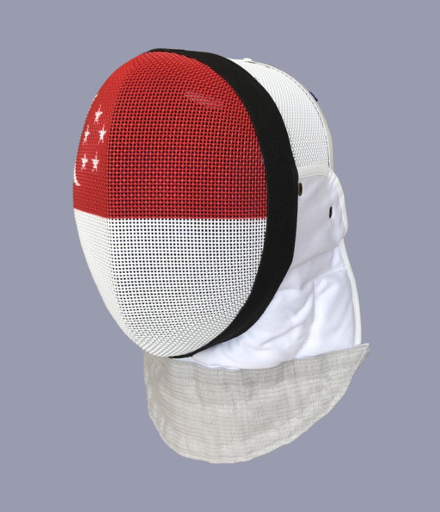 Uhlmann FIE Mask with Flag Print - Premium Fencing Gear for Competitions & Training - Perfect for Olympic, NCAA & International Fencing Events