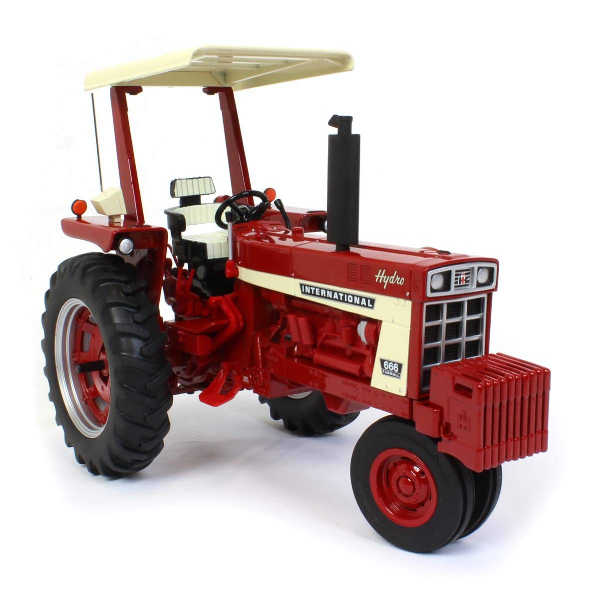 1/16 Scale International Harvester 666 Narrow Tractor with ROPS & Fender Radio - ERTL Prestige Series Diecast Model 44219 - Perfect for Collectors, Farm Displays & Toy Tractor Enthusiasts