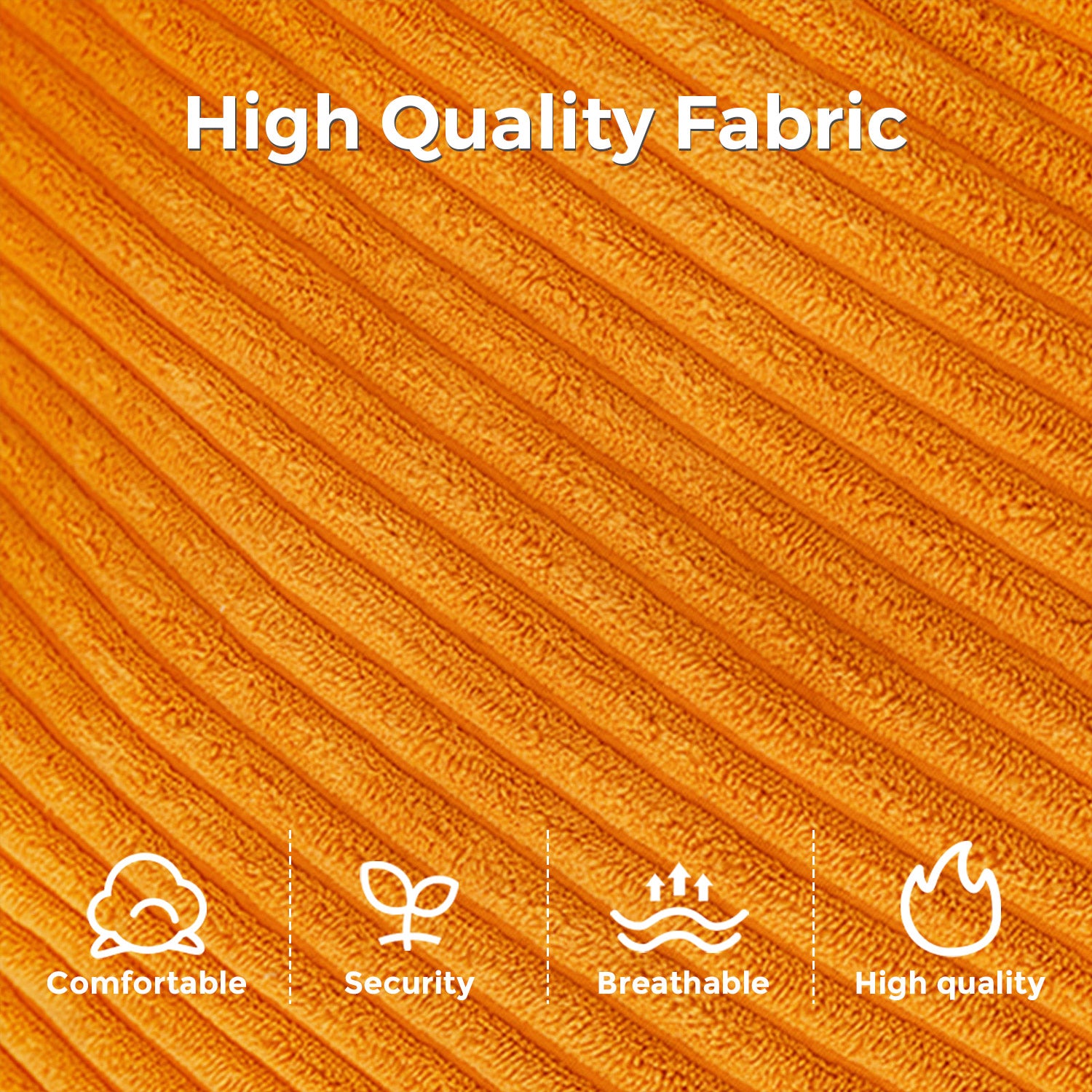 MAXYOYO Bean Bag Sofa Bed - Foldable Corduroy Floor Sofa with Washable Cover in Orange | Perfect for Living Room, Bedroom, Dorm & Game Room Relaxation
