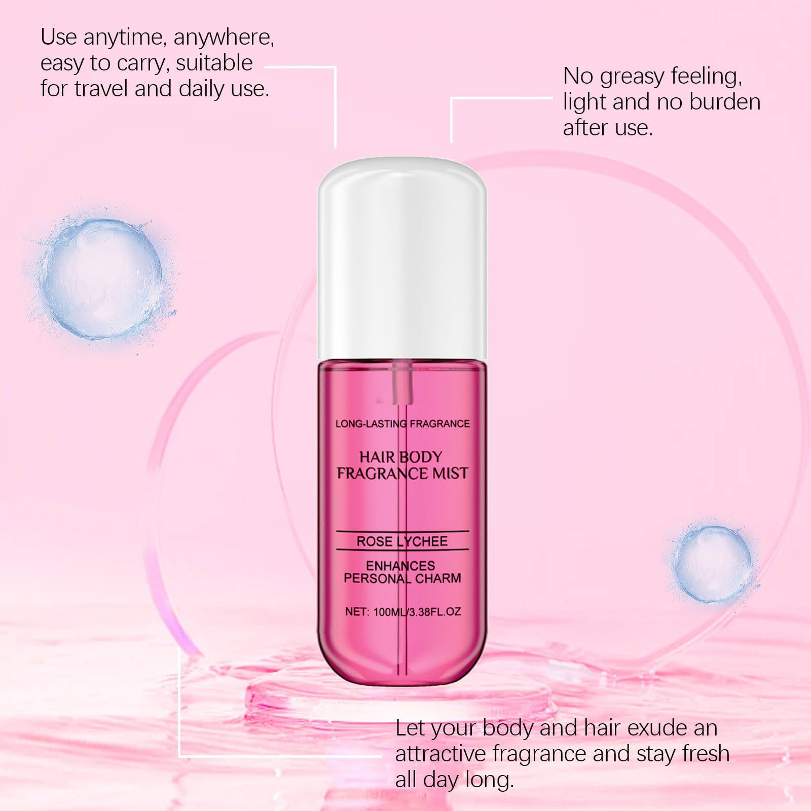 Light Floral Perfume for Women - Long Lasting Natural Fragrance, Stimulates Hormones, 100ml Purple Bottle - Perfect for Daily Wear, Date Nights & Special Occasions