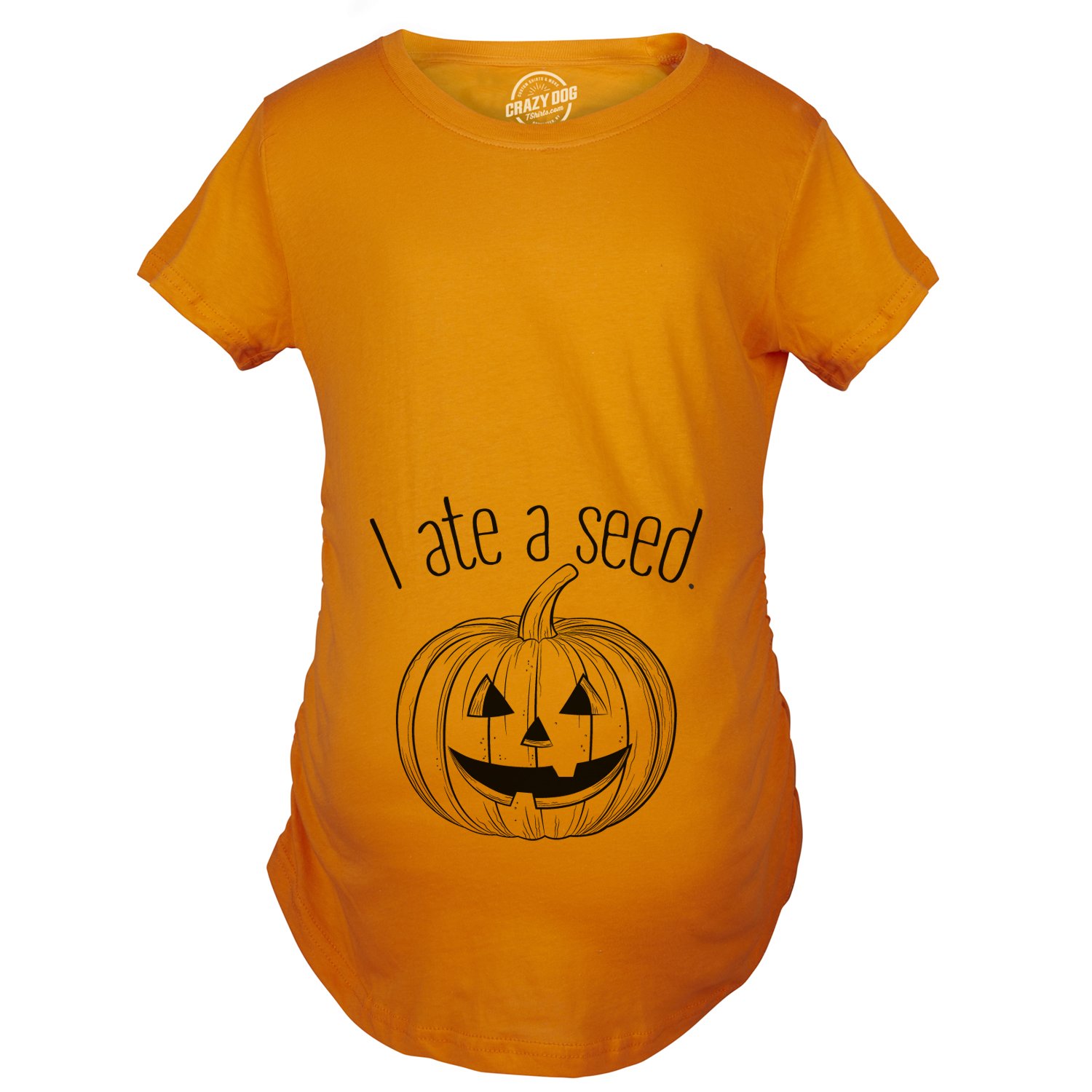 Funny Maternity T-Shirt 'I Ate A Seed' Halloween Pumpkin Pregnancy Tee - Perfect for Halloween Parties & Pregnancy Announcements