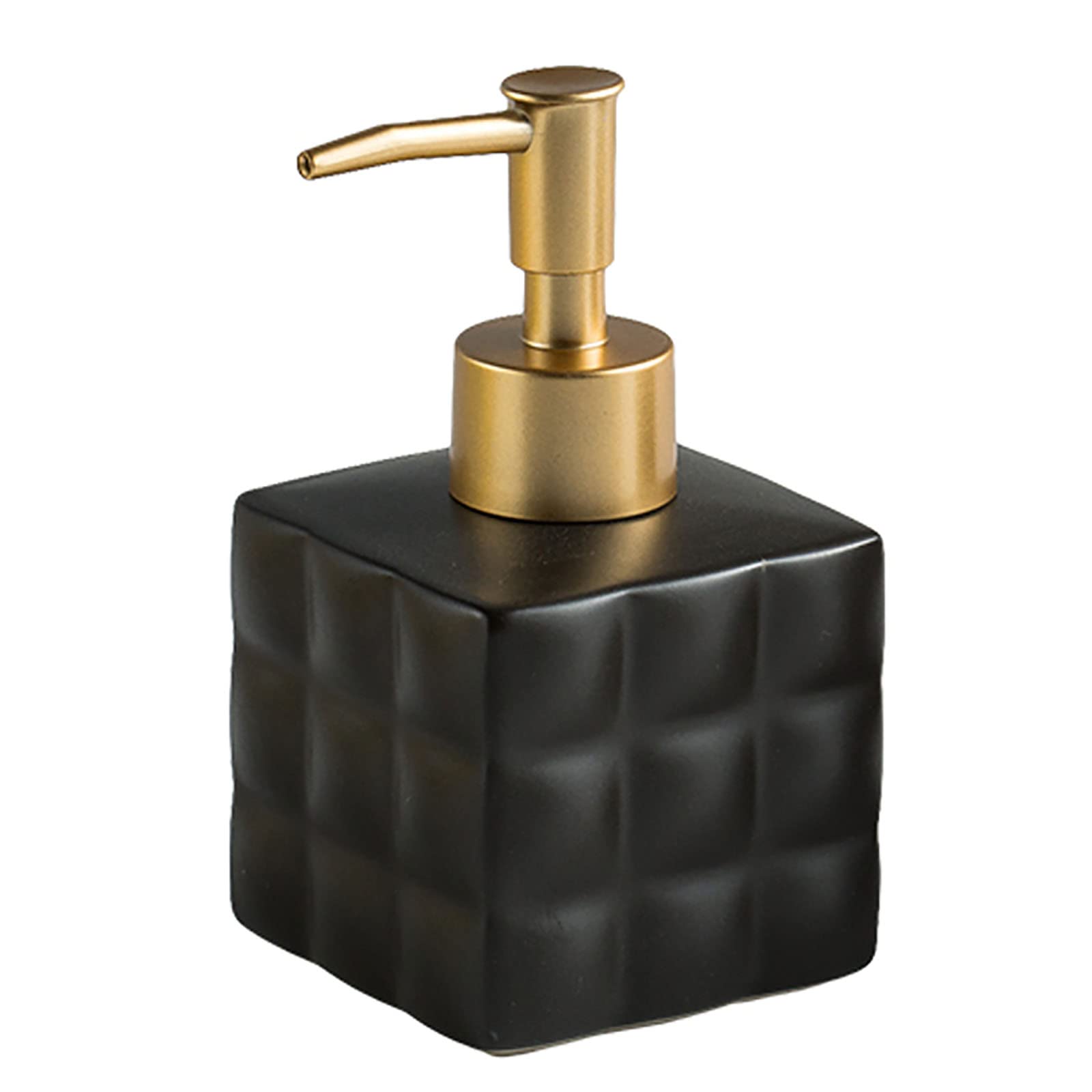 Ceramic Soap Dispenser for Hotel & Home - 220ML Empty Bottle for Hand Soap, Shampoo, Body Wash (7x7x13cm) - Perfect for Bathroom Countertop, Guest Rooms & Spa Decor