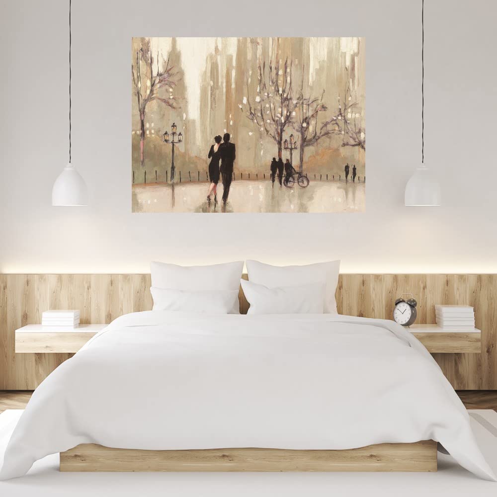 Julia Purinton Neutral Canvas Wall Art - 'An Evening Out' Fine Art Print 32x24 Inches - Ready to Hang for Living Room, Bedroom, Office Decor | Elegant Home & Commercial Space Wall Decor