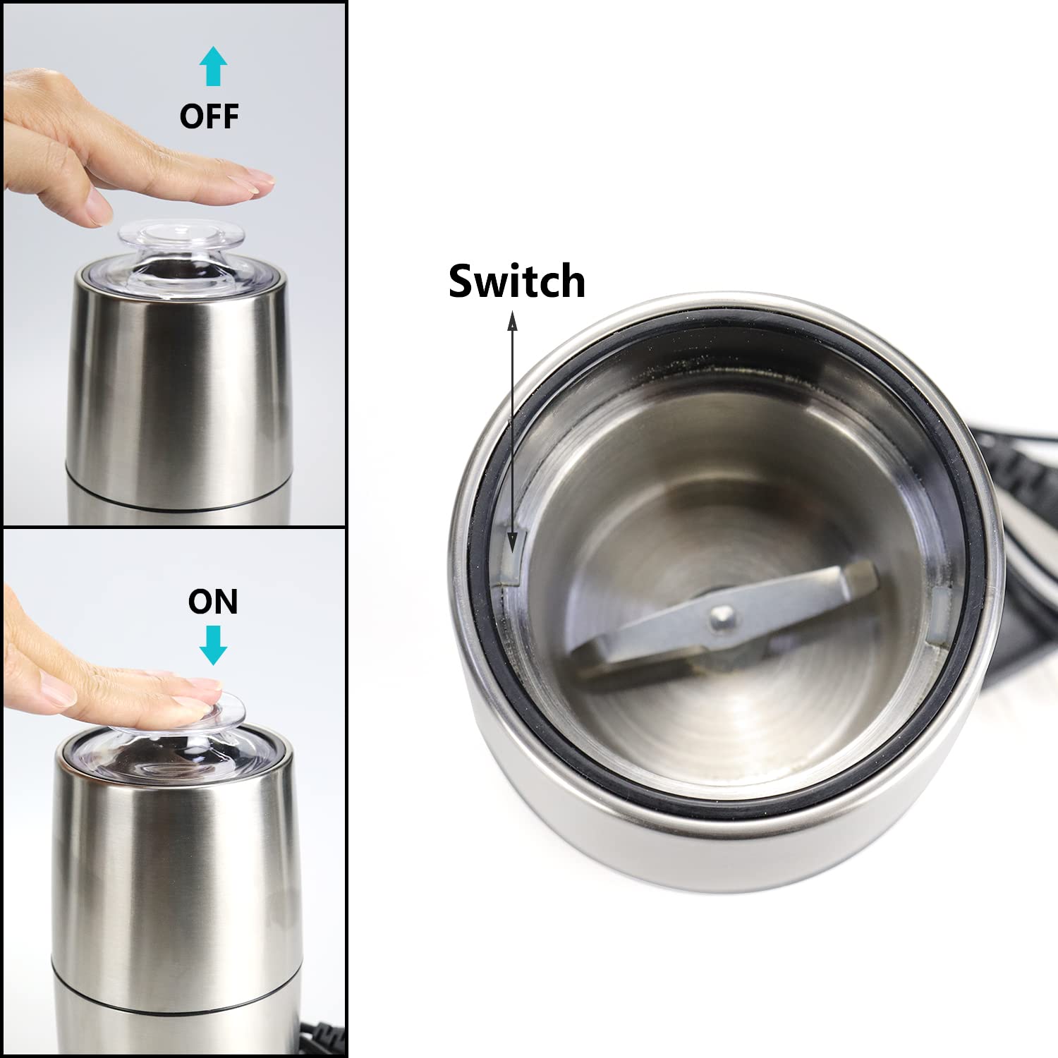Premium Large Capacity Electric Spice & Coffee Grinder with Pollen Catcher - Perfect for Kitchen, Camping & Travel - Grind Fresh Herbs, Beans & Spices Easily