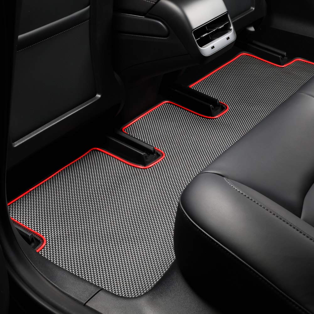 Premium Tesla Model 3 Floor Mats 2022 - All Weather Waterproof Car Mats for Standard Range Plus - Lightweight Odorless 3-Piece Set (Made in USA) - Perfect for Daily Commuting, Road Trips & Winter Protection