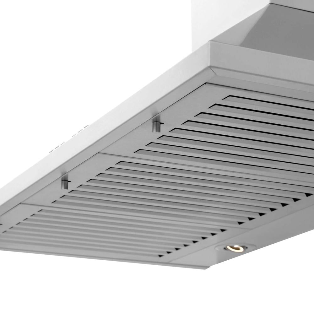 ZLINE KL2CRN BT Stainless Steel Wall Mount Range Hood with Ducted Ventilation & Built-in CrownSound Bluetooth Speakers - Perfect for Modern Kitchens & Home Entertainment
