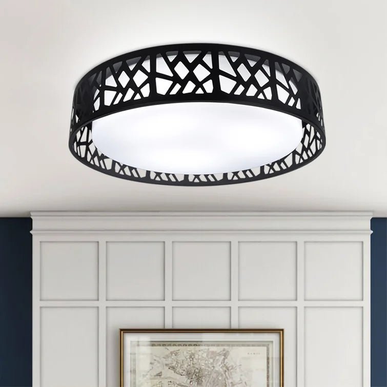 Dimmable 35W LED Ceiling Light with Remote Control - Round Flush Mount Black Ceiling Lamp, 3 Color Changeable (3000K-6000K) for Bedroom, Kitchen, Dining Room, Office, Hall & Kids' Room - Modern Lighting with Timer Function for Home & Commercial Spaces