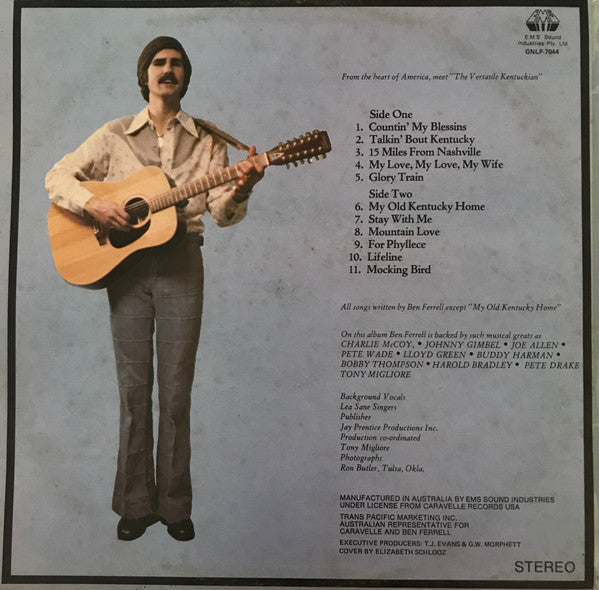 Ben Ferrell - Talkin' Bout Kentucky Vinyl LP Album (VG+ Condition) - Perfect for Vintage Music Collectors & Country Fans