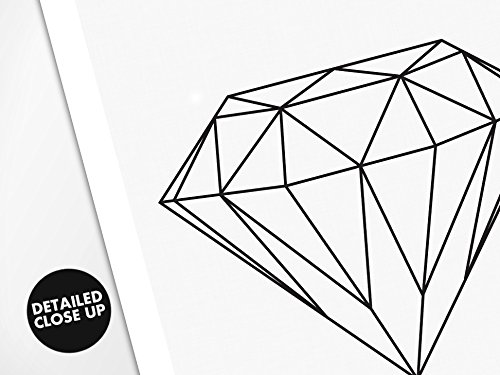 Geometric Diamond Print Wall Art - Minimalist Modern Abstract Home Decor - Perfect for Living Room, Bedroom & Office Decoration