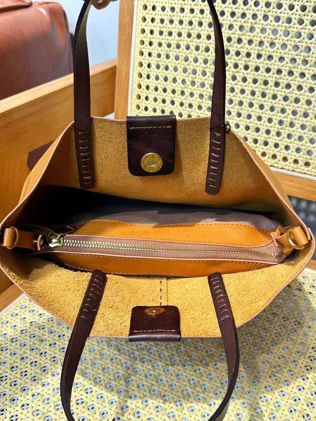 Stylish Multifunctional Handmade Leather Handbag for Women - Perfect for Work, Travel, and Everyday Use