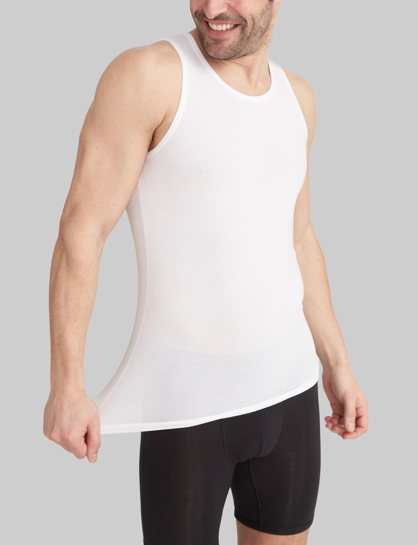 Cool Cotton Tank Stay Tucked Undershirt for Men - Breathable Comfort Fit Sleeveless Shirt for Work, Gym & Everyday Wear