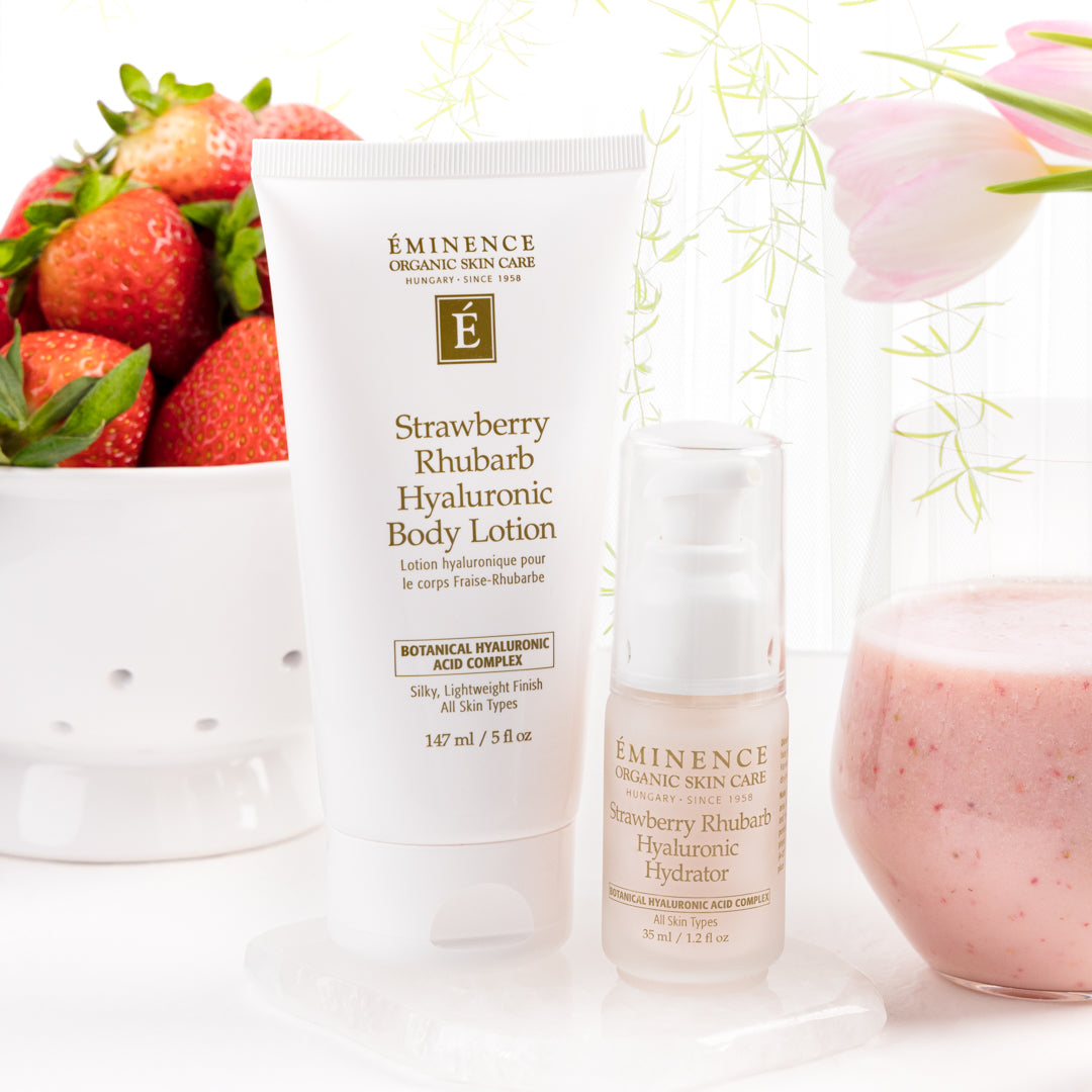 Eminence Organics Strawberry Rhubarb Hyaluronic Body Lotion - Hydrating & Nourishing Moisturizer for Dry Skin | Perfect for Daily Use & Spa Days