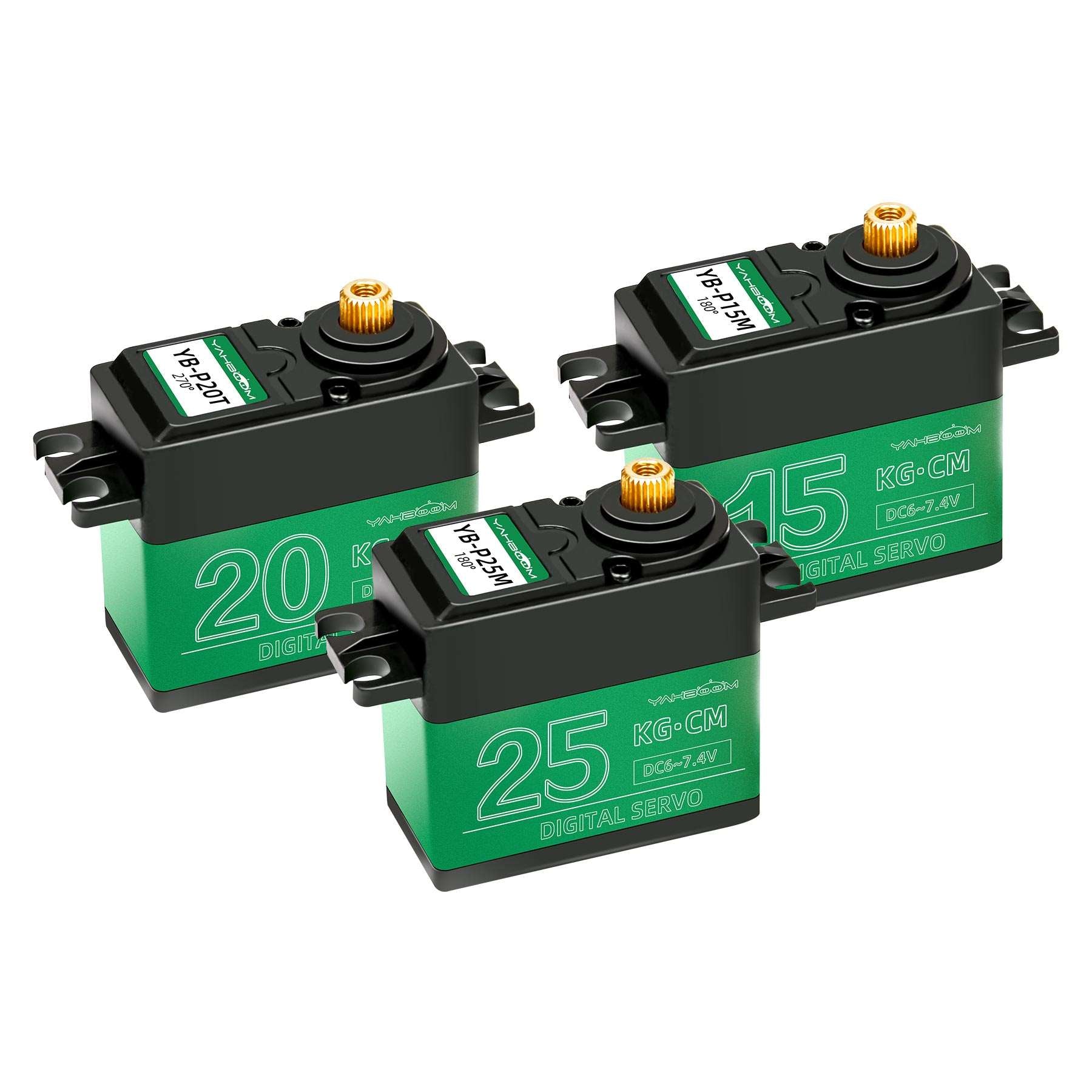 Yahboom 15KG/20KG/25KG High Torque Metal Digital Servo with Metal Gears - Perfect for RC Cars, Robotics, and DIY Projects