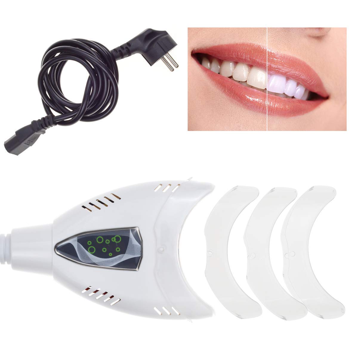 Professional Teeth Whitening Kit with 4 Blue LED Lights & Digital Indicator - At-Home Teeth Bleaching System for Brighter Smile - Perfect for Daily Use, Travel, and Special Occasions